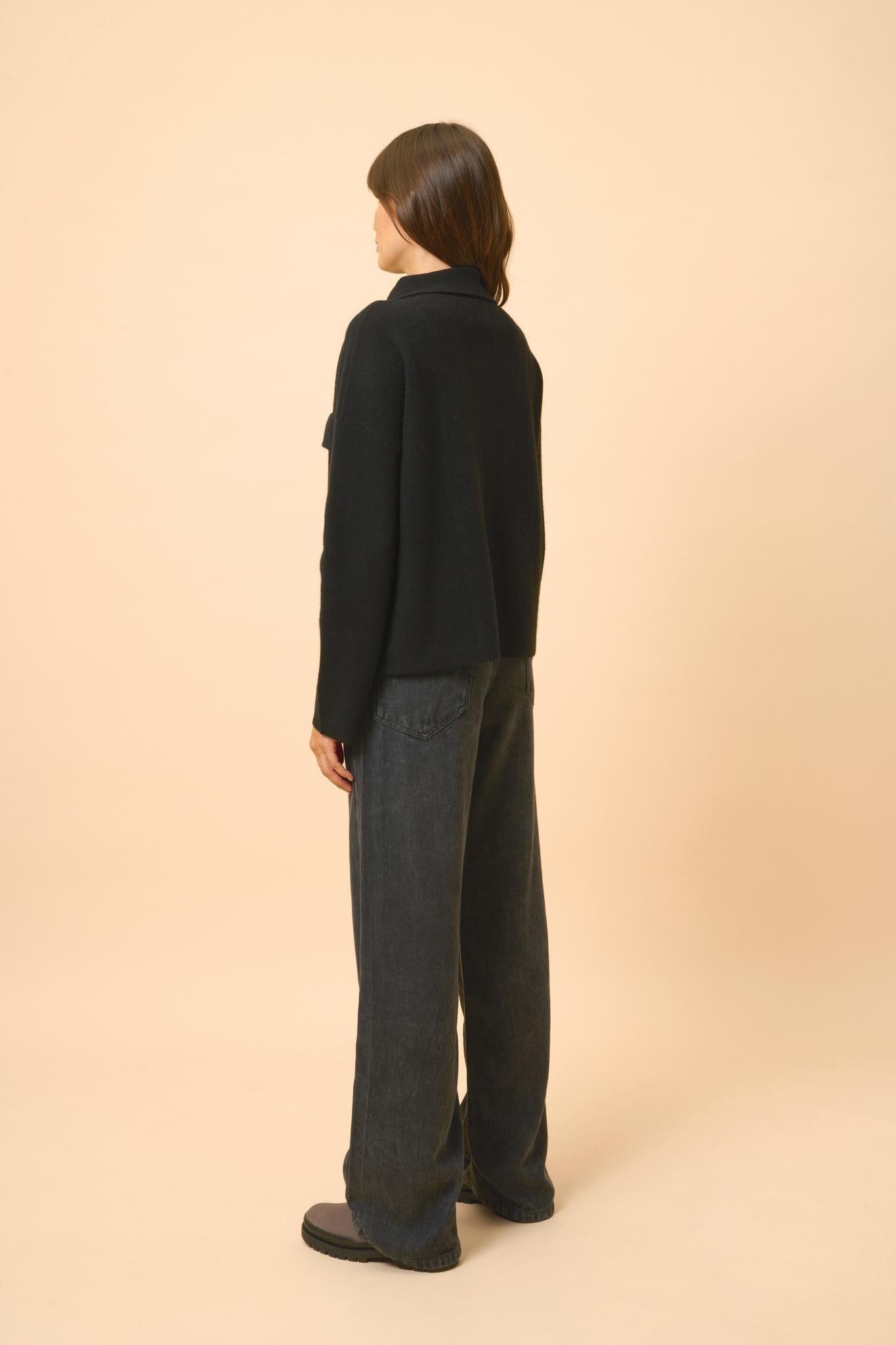 HEKLA veste col chemise noir