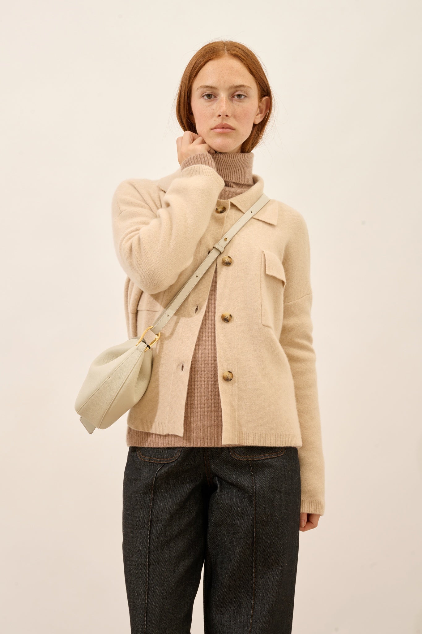 HEKLA veste col chemise sable