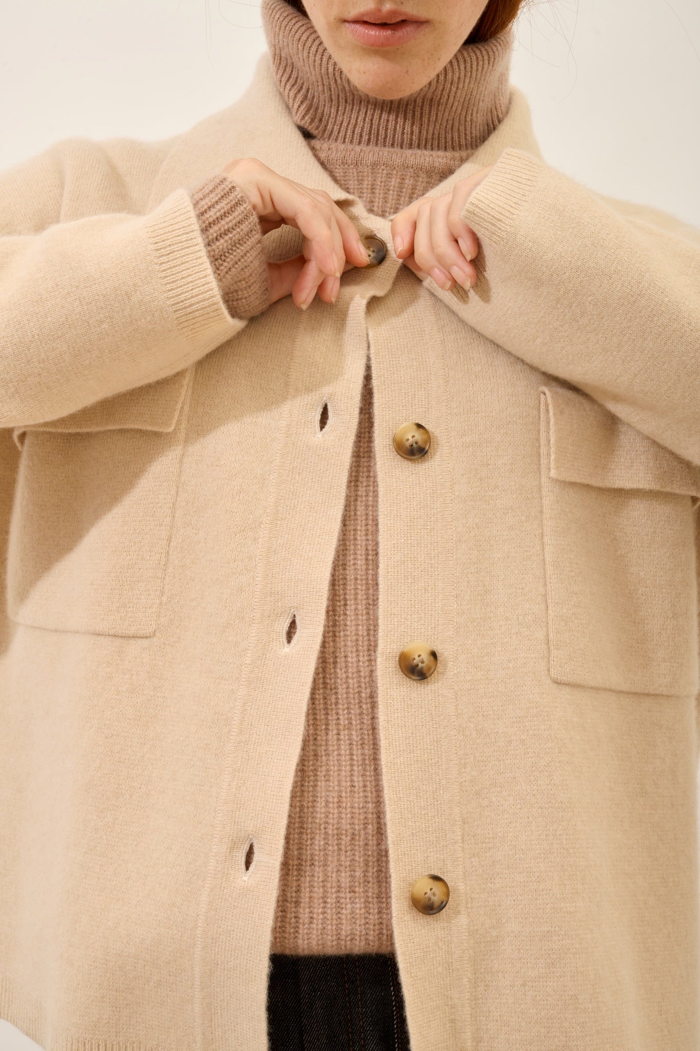 HEKLA veste col chemise sable