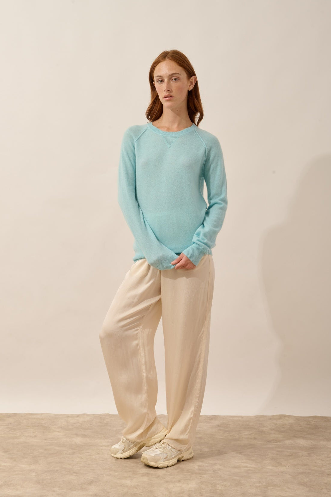 HELEN pull col rond aqua