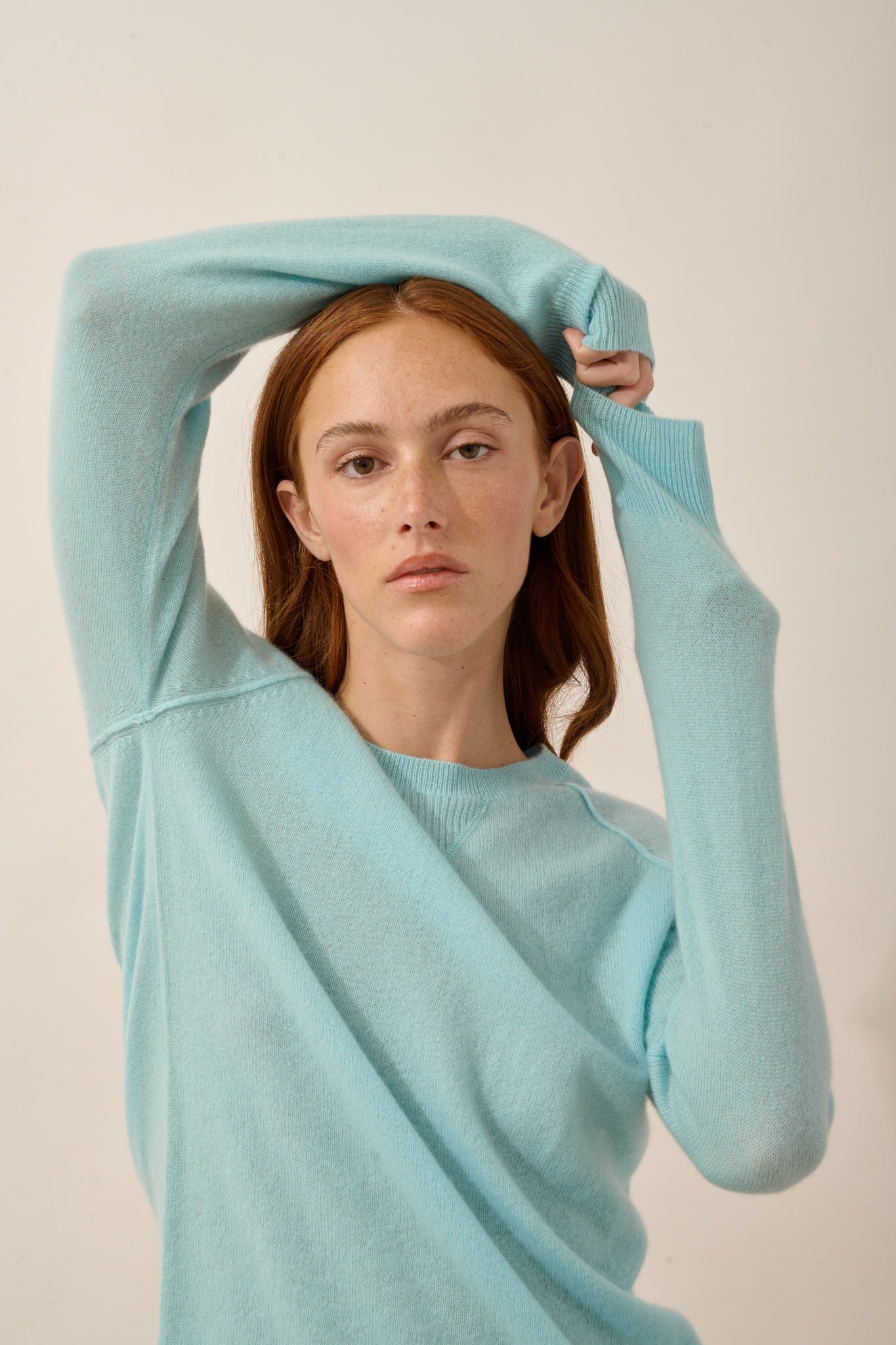 HELEN pull col rond aqua