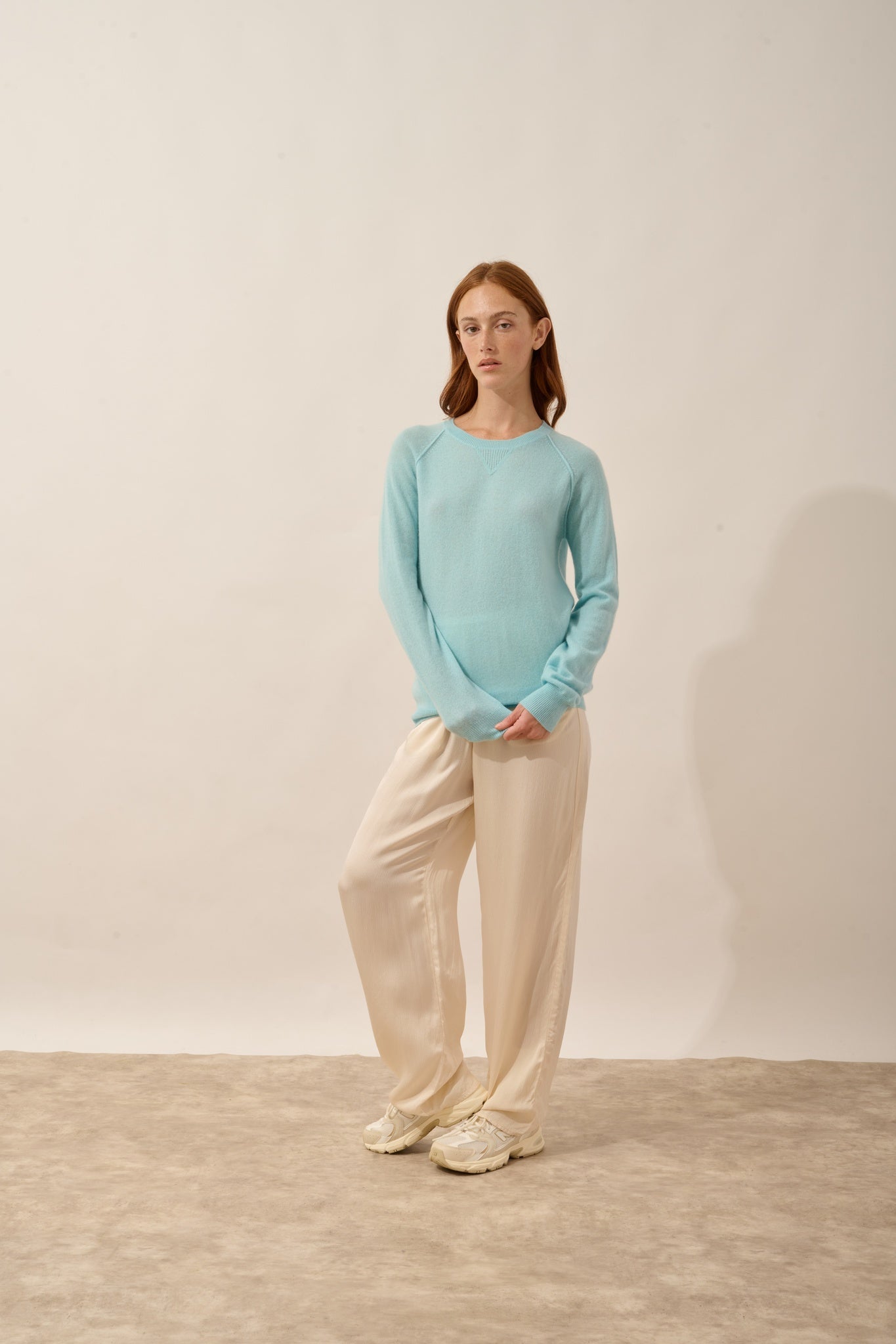 HELEN pull col rond aqua