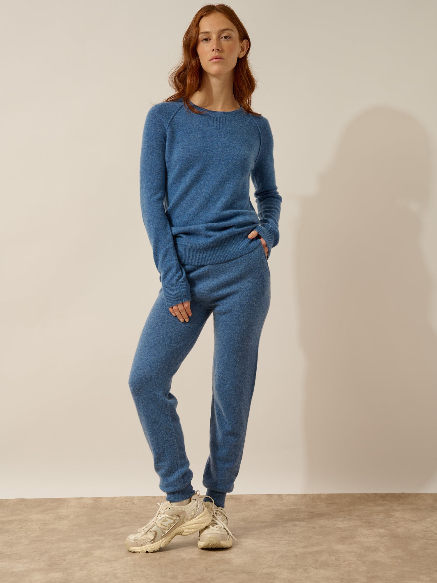 HELEN pull col rond bleu denim