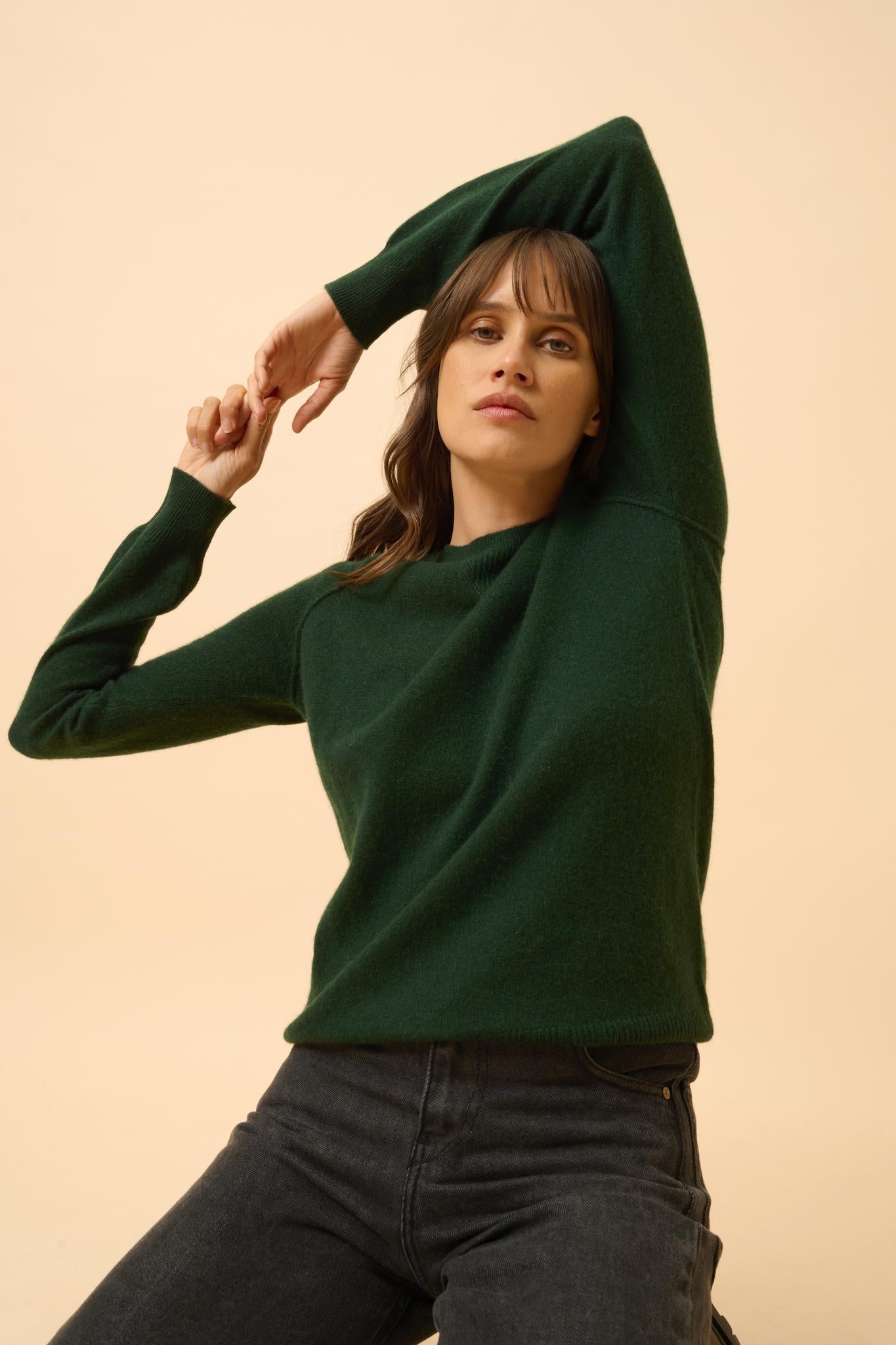 HELEN round-neck sweater cypress