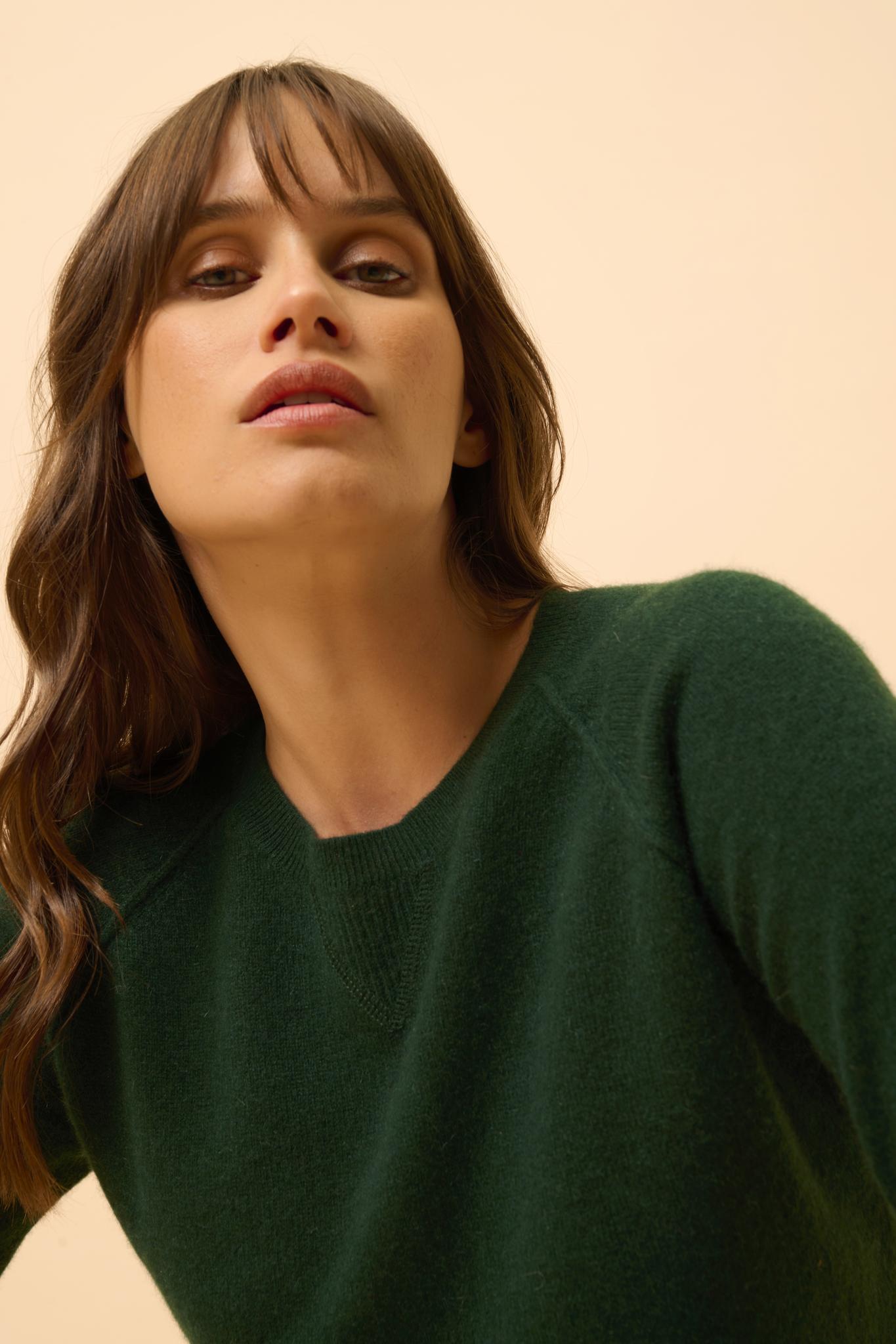 HELEN round-neck sweater cypress