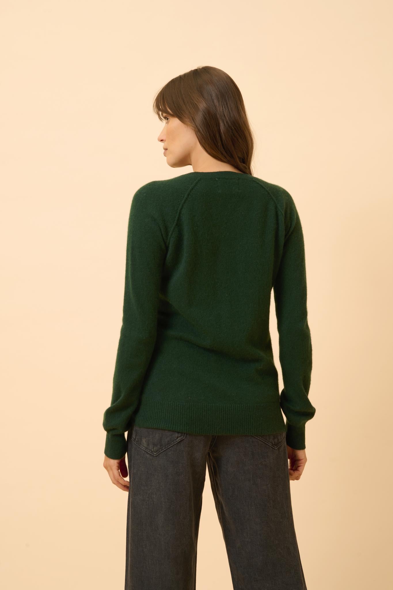 HELEN round-neck sweater cypress