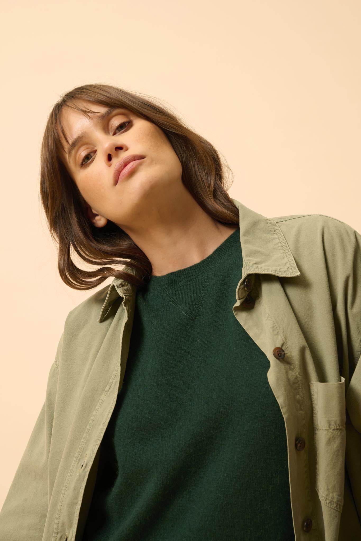 HELEN round-neck sweater cypress
