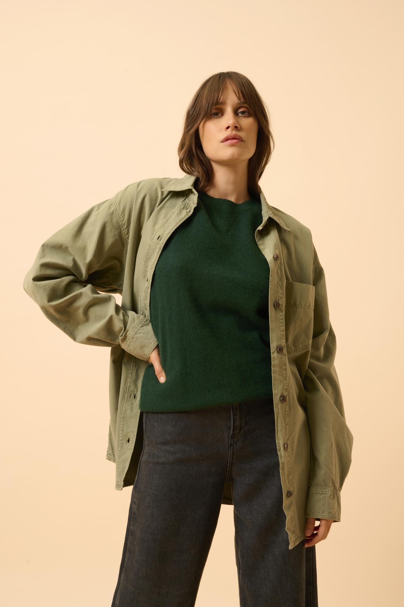 HELEN round-neck sweater cypress