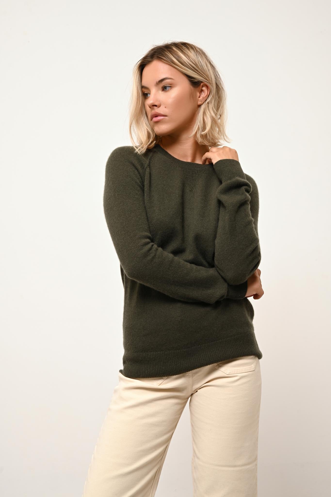 HELEN pull col rond kaki