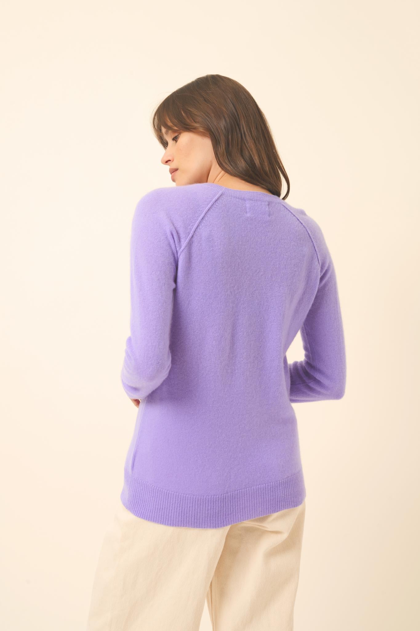 HELEN pull col rond lavande