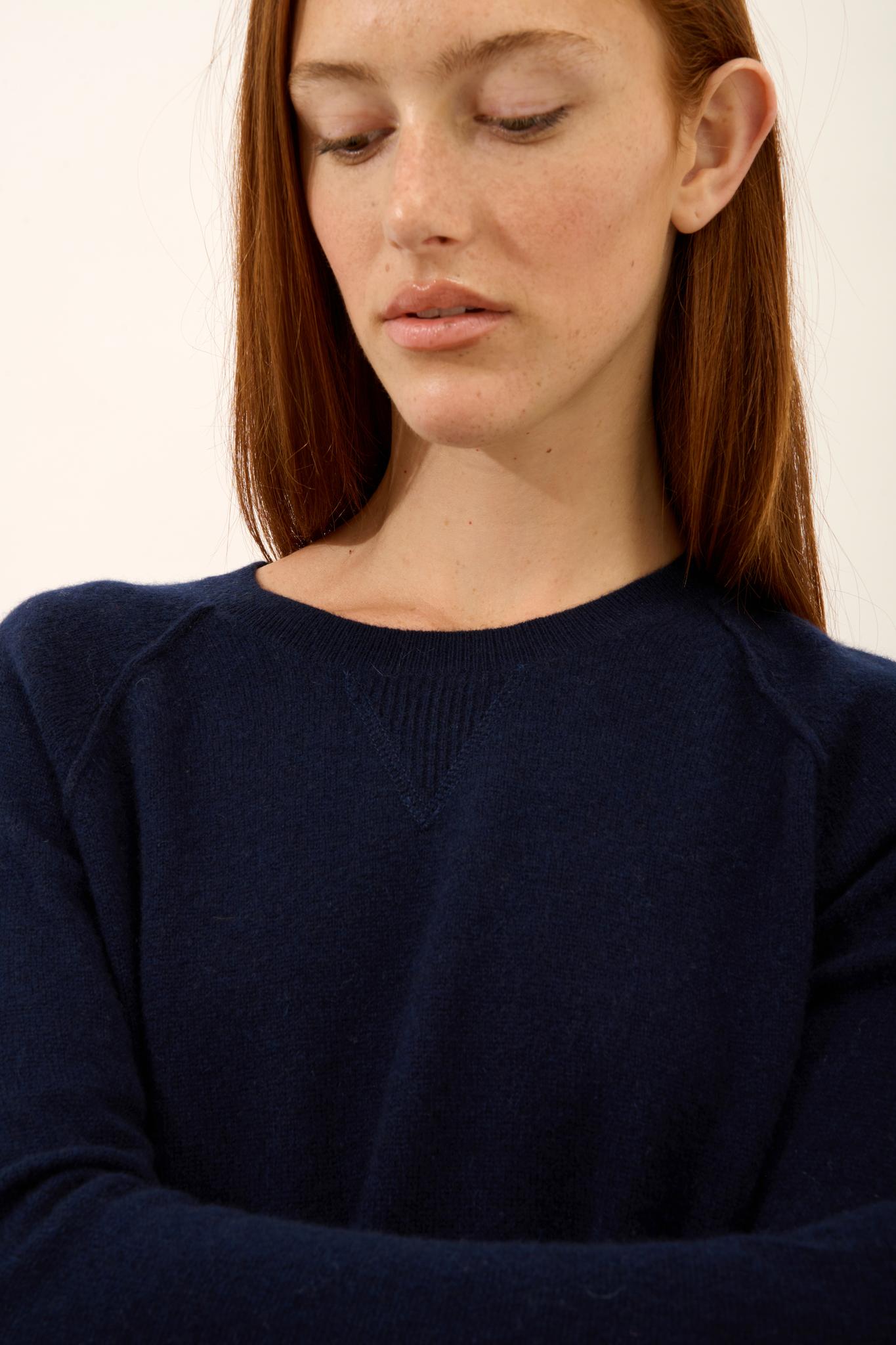 HELEN navy round-neck sweater
