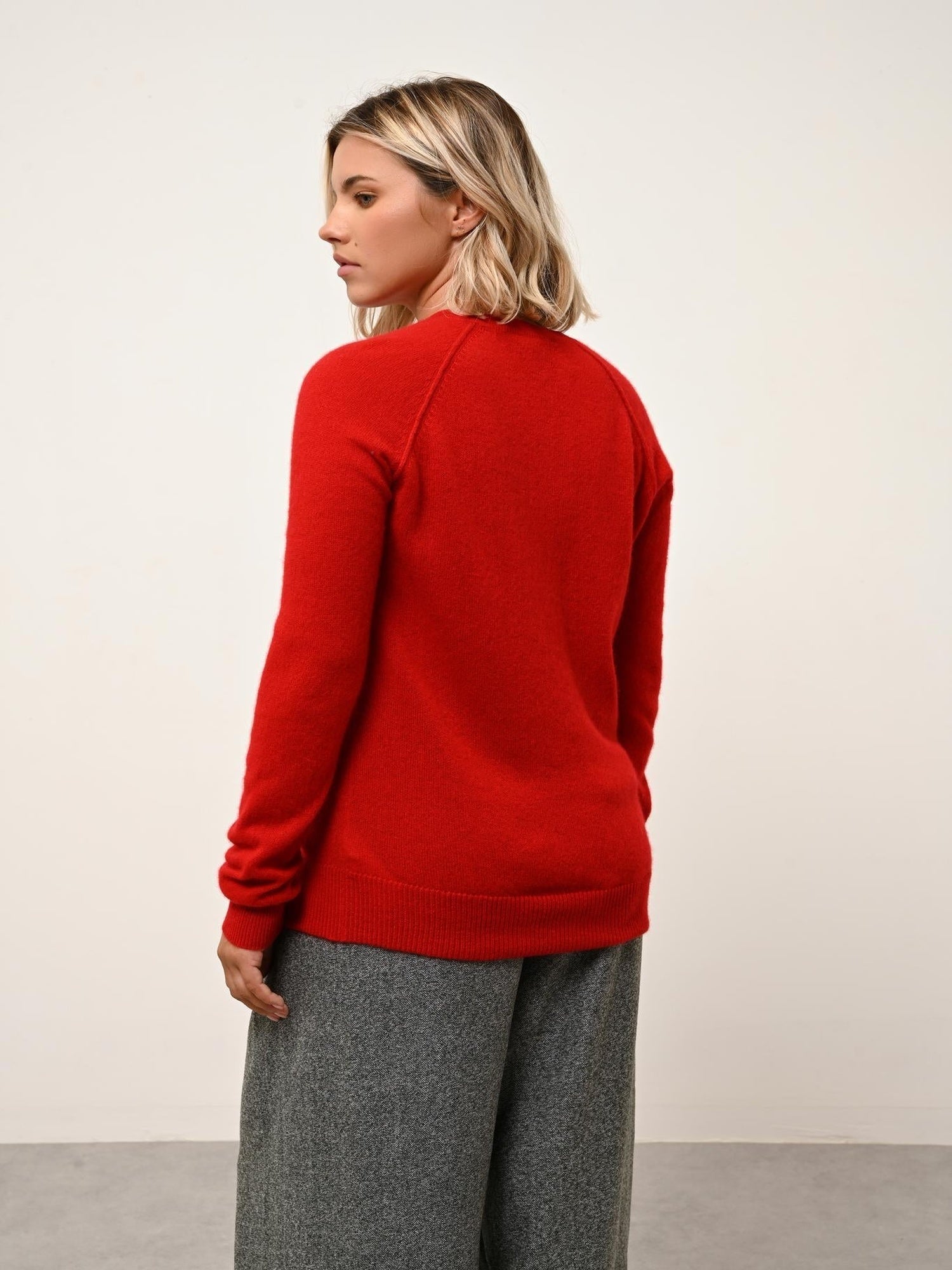 HELEN pull col rond rouge