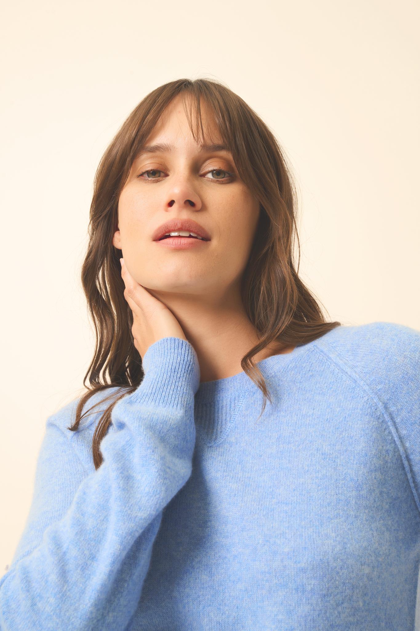 HELEN round-neck sweater sky