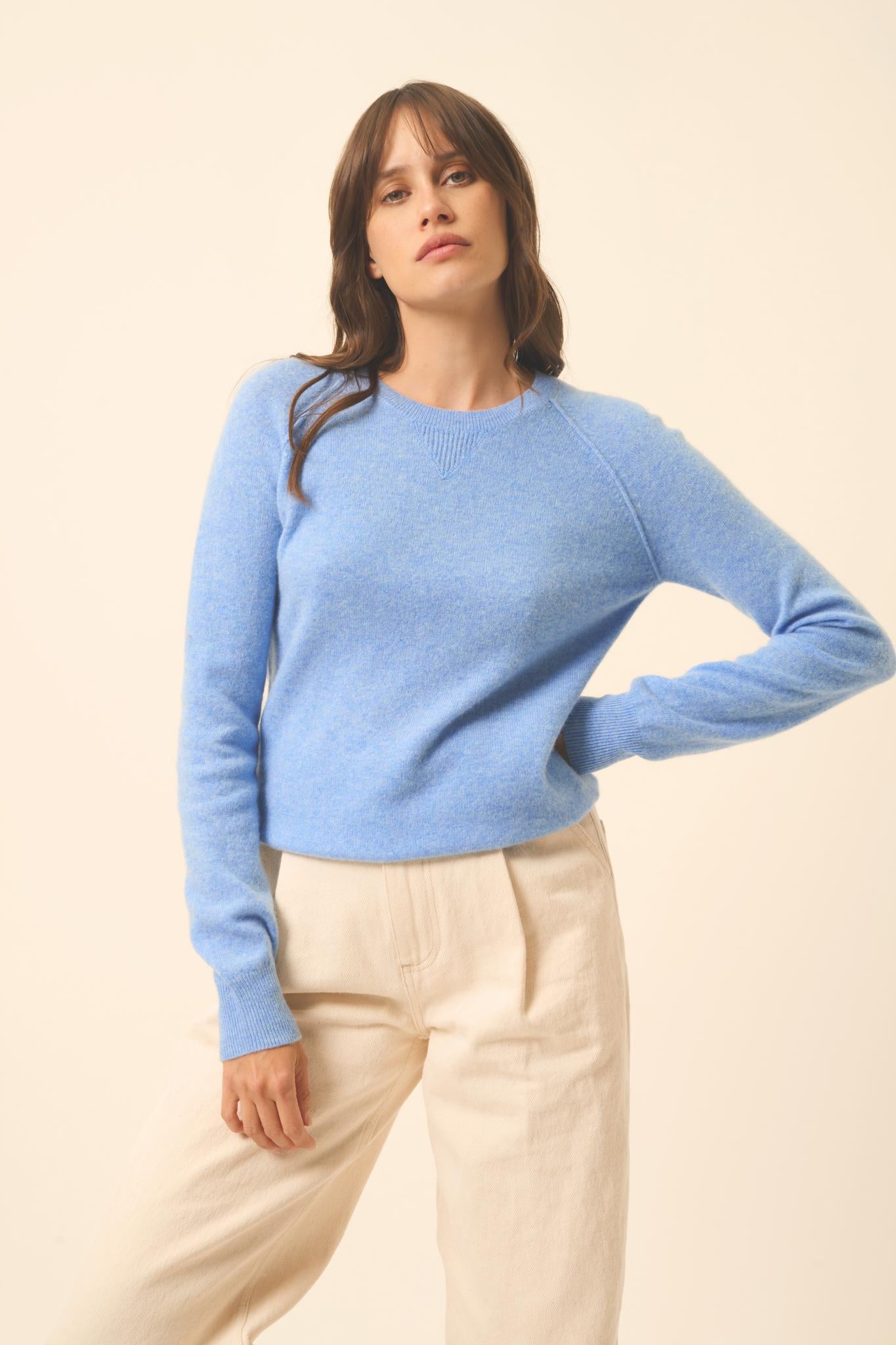 HELEN round-neck sweater sky