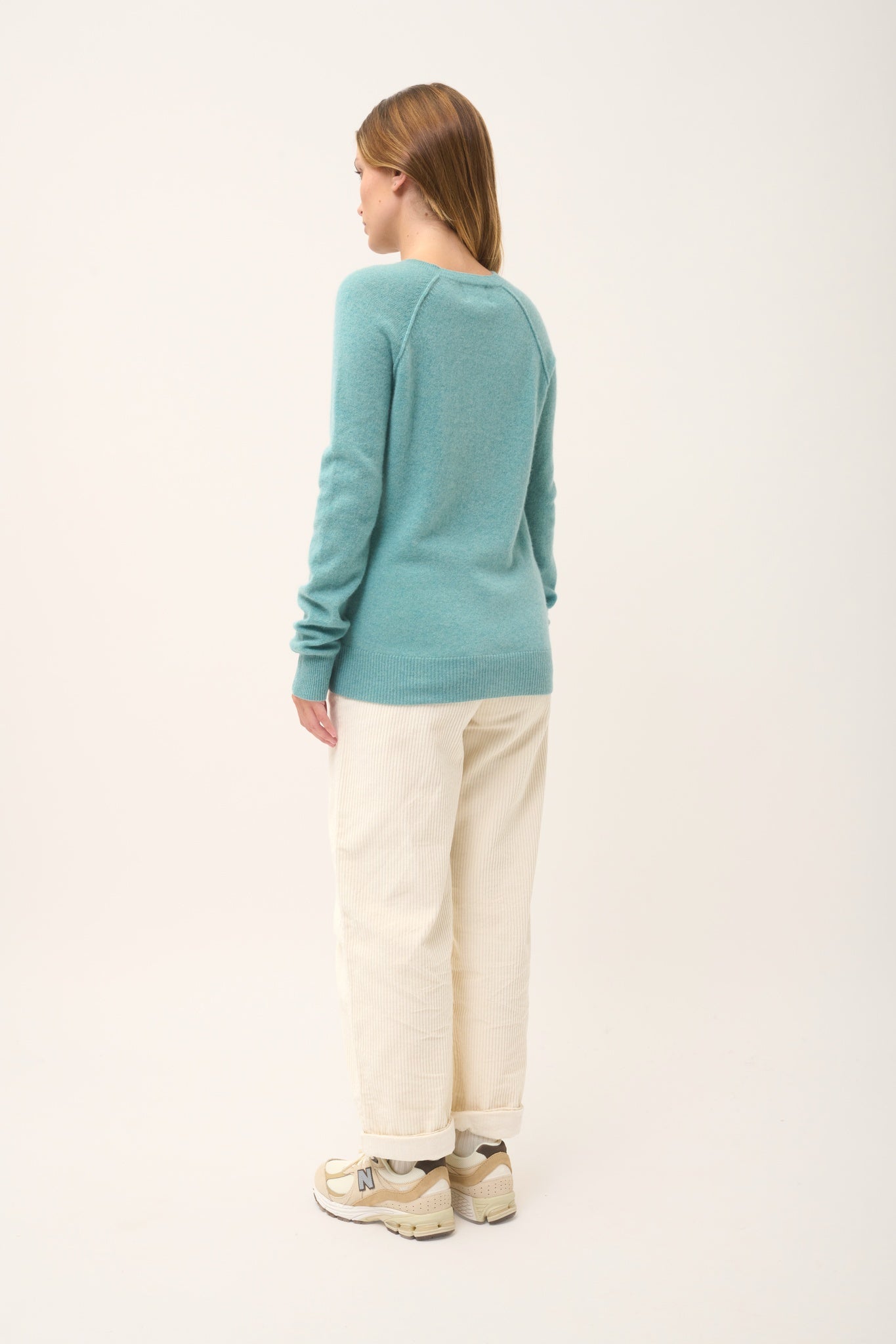 HELEN round-neck sweater mottled green