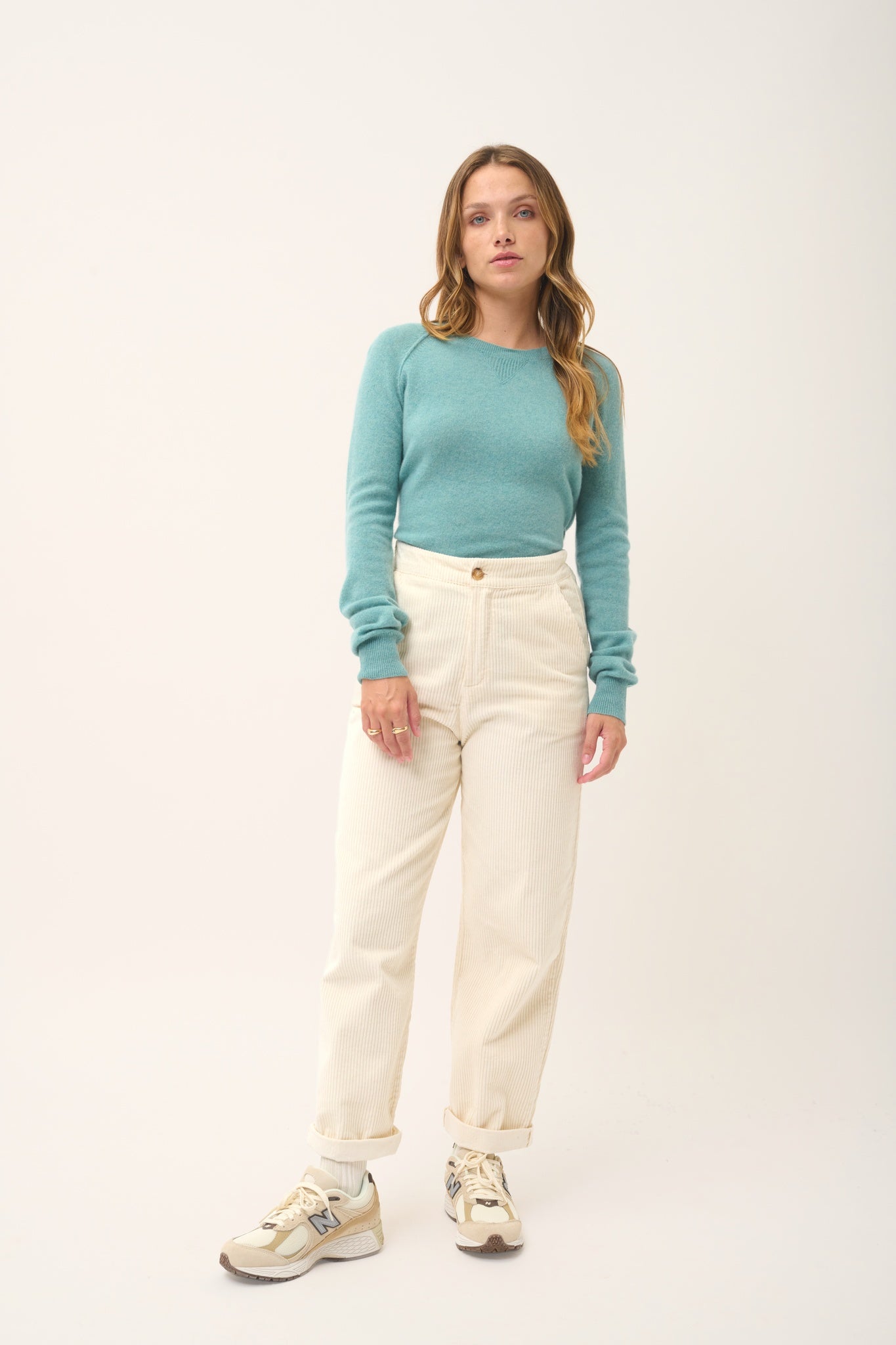 HELEN round-neck sweater mottled green