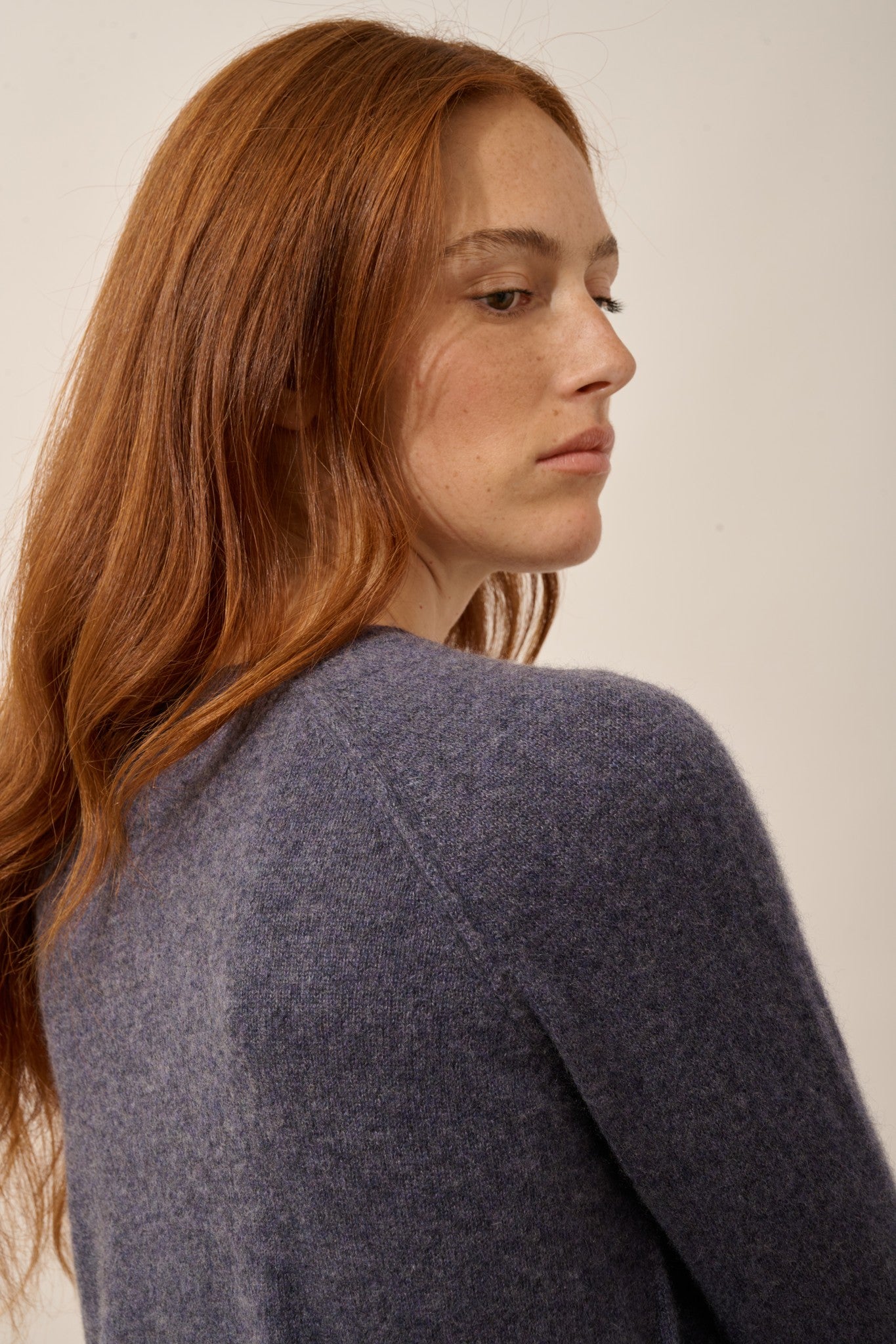 helen pull col rond violet gris chiné