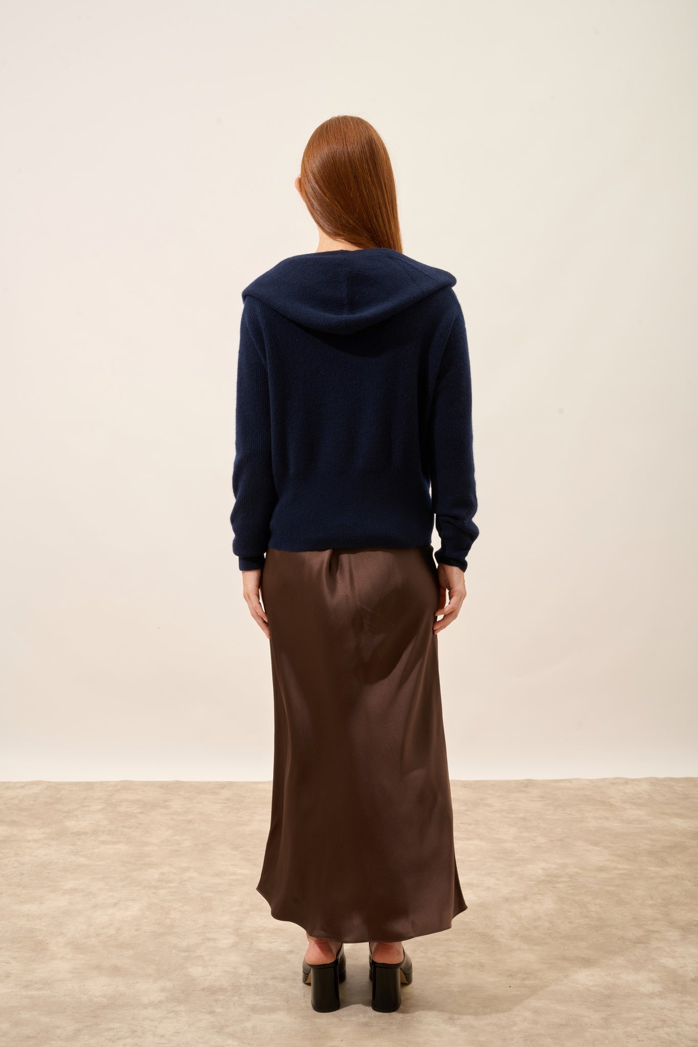 HELGA gilet col zippé capuche navy