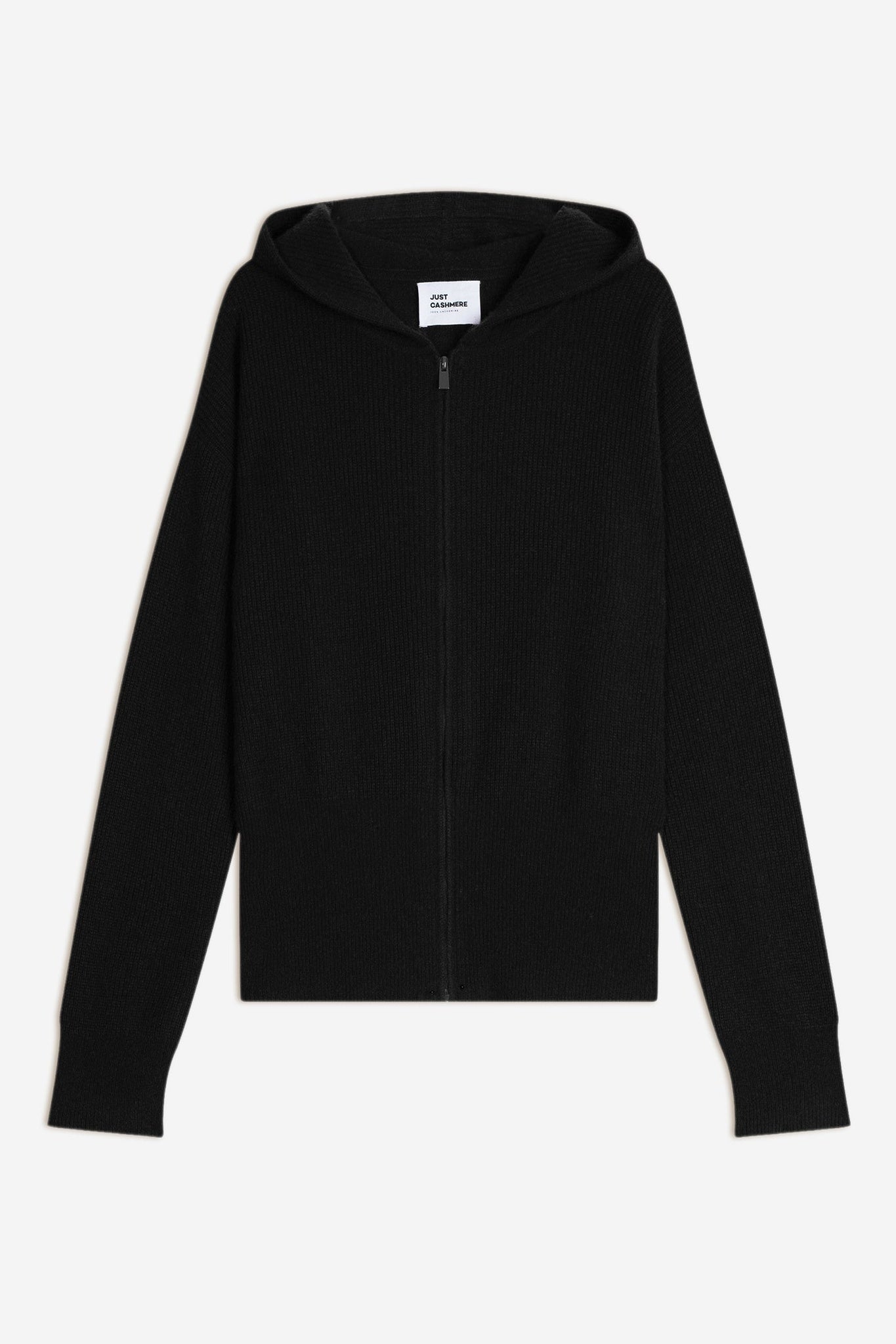 HELGA black hooded zip-neck vest