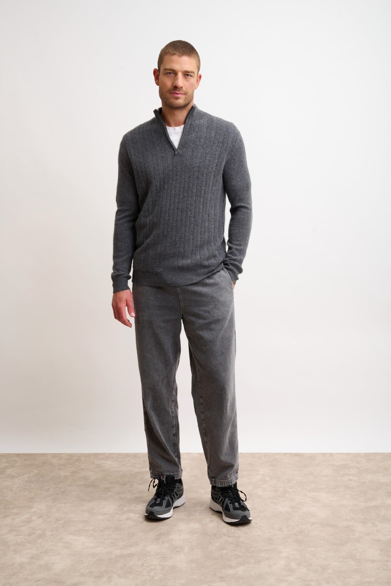 hilmir pull col camionneur anthracite chiné