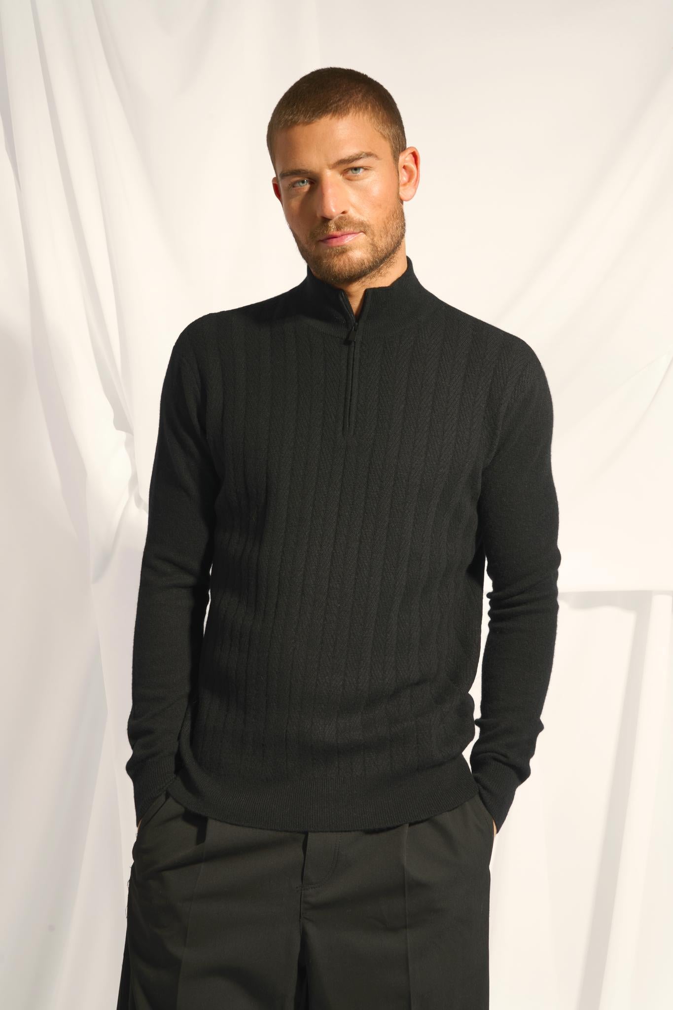 HILMIR pull col camionneur noir