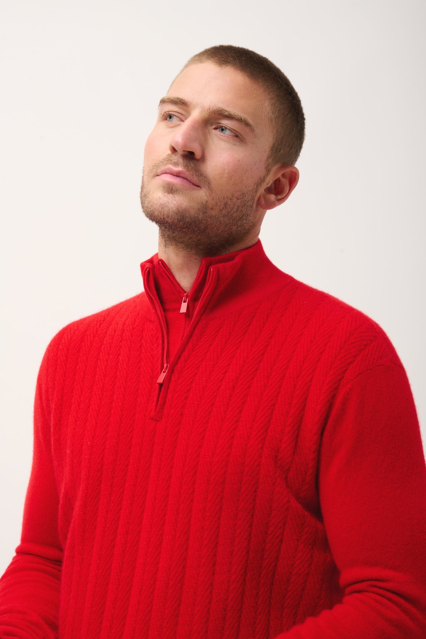 HILMIR pull col camionneur rouge