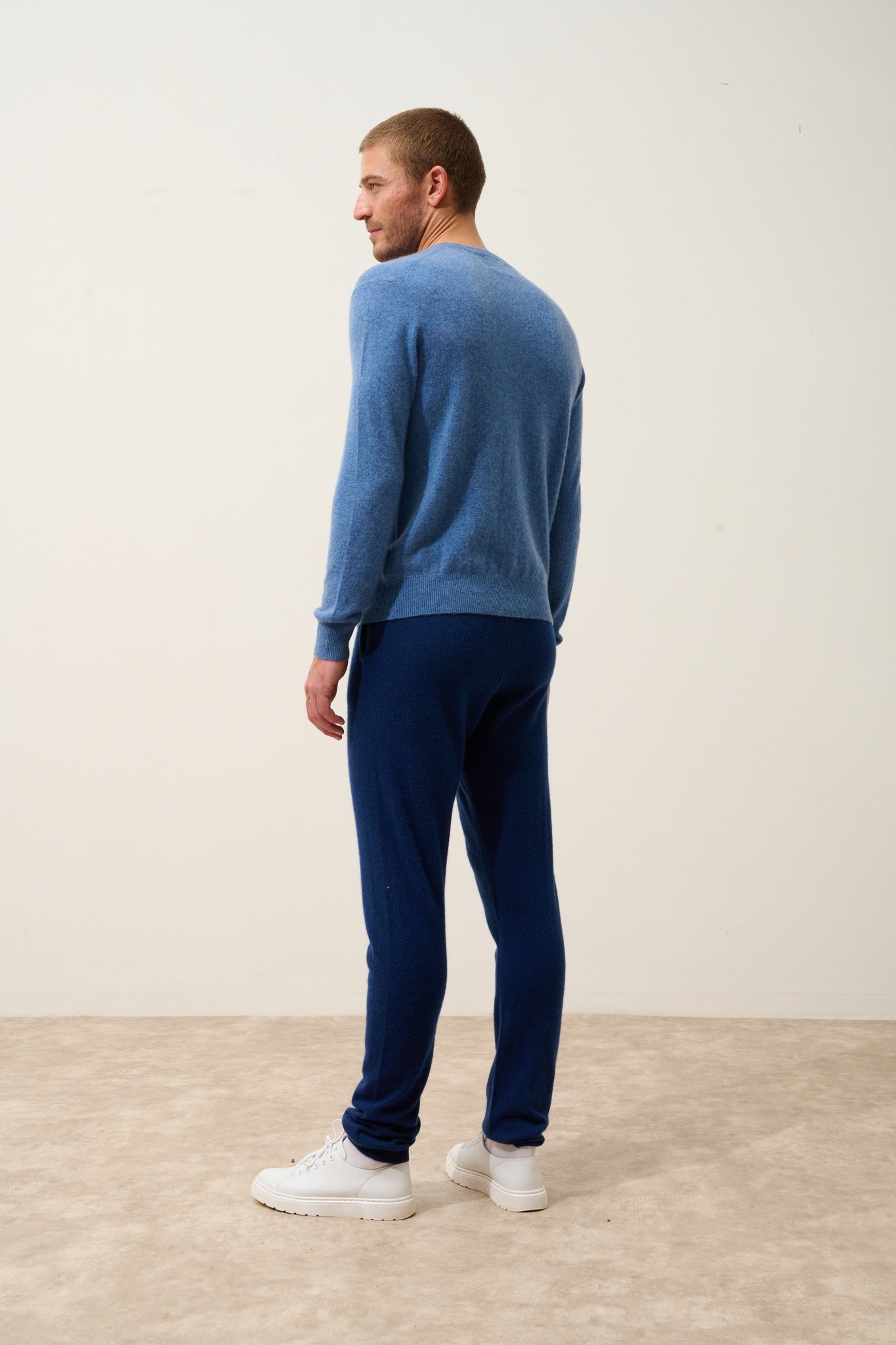 HOWARD denim blue round-neck sweater