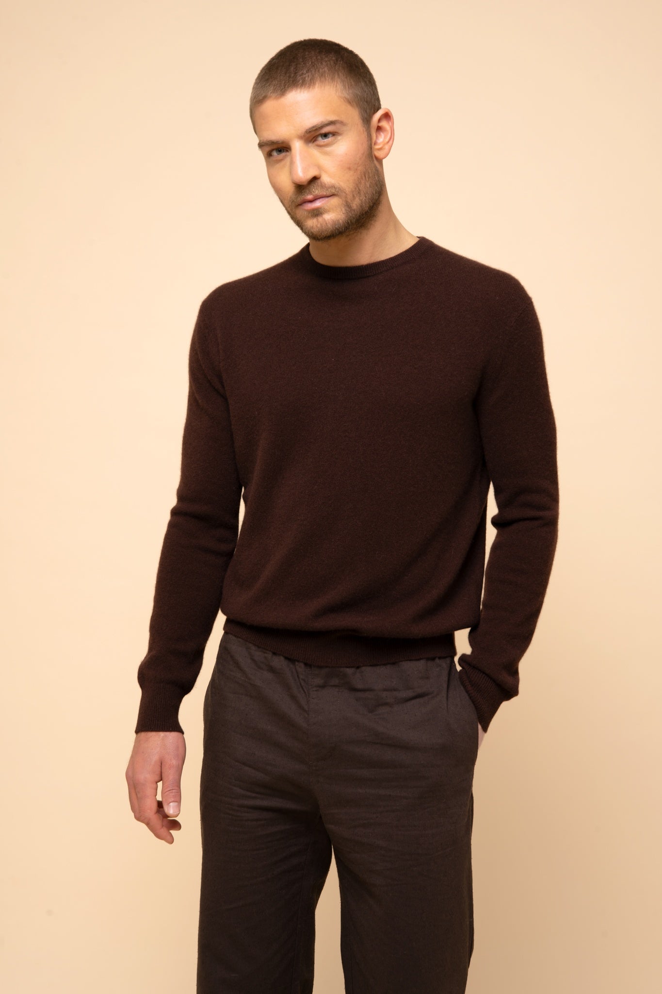 HOWARD round-neck sweater choco