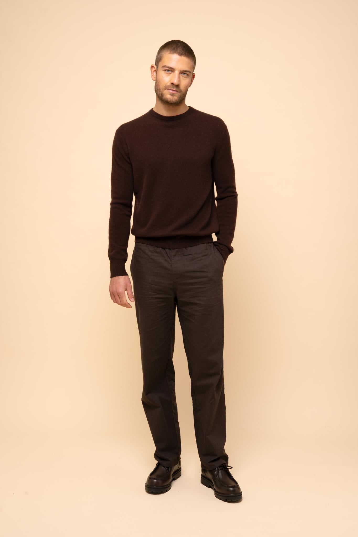 HOWARD pull col rond choco