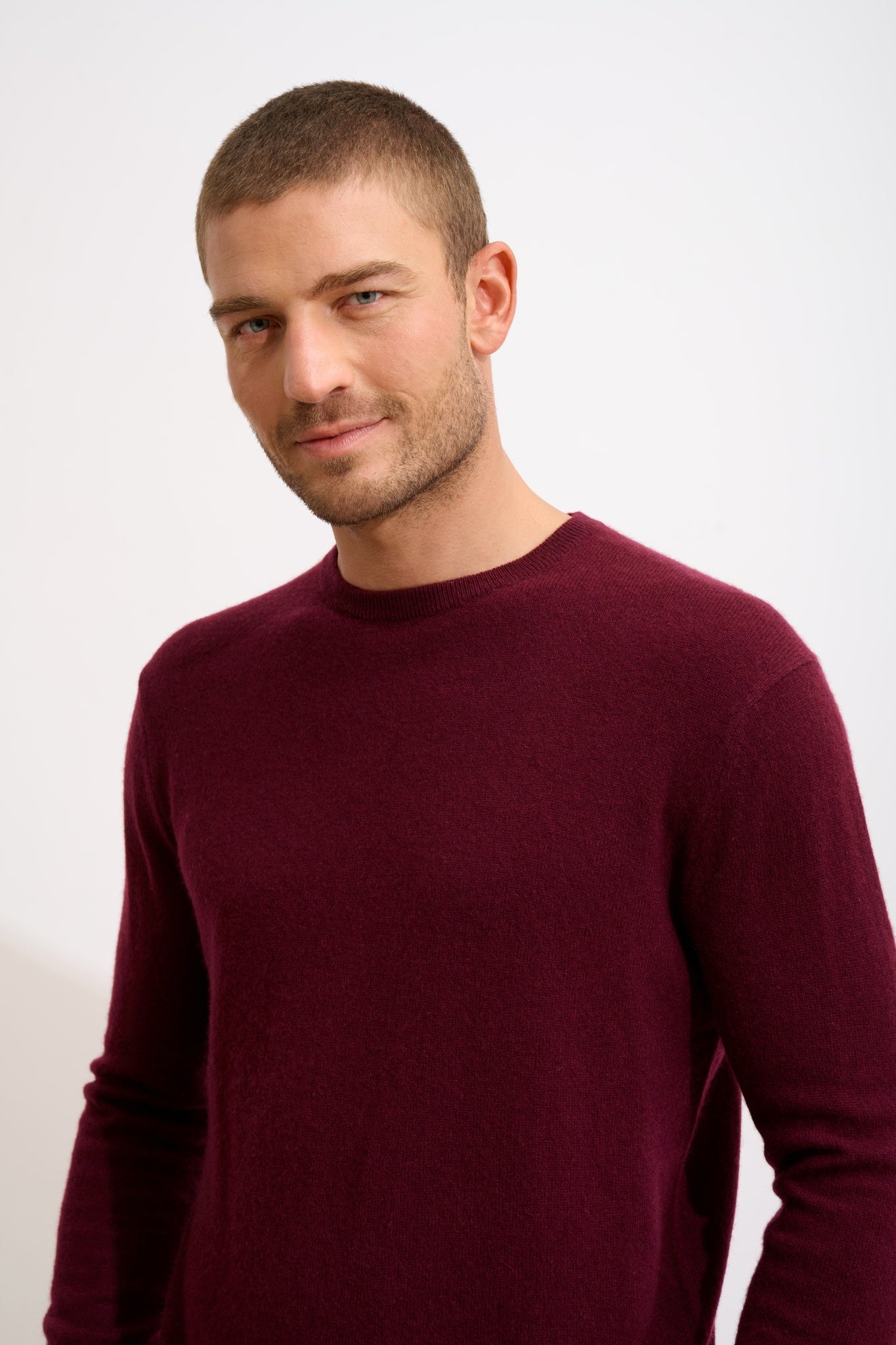 HOWARD round neck sweater in blackberry