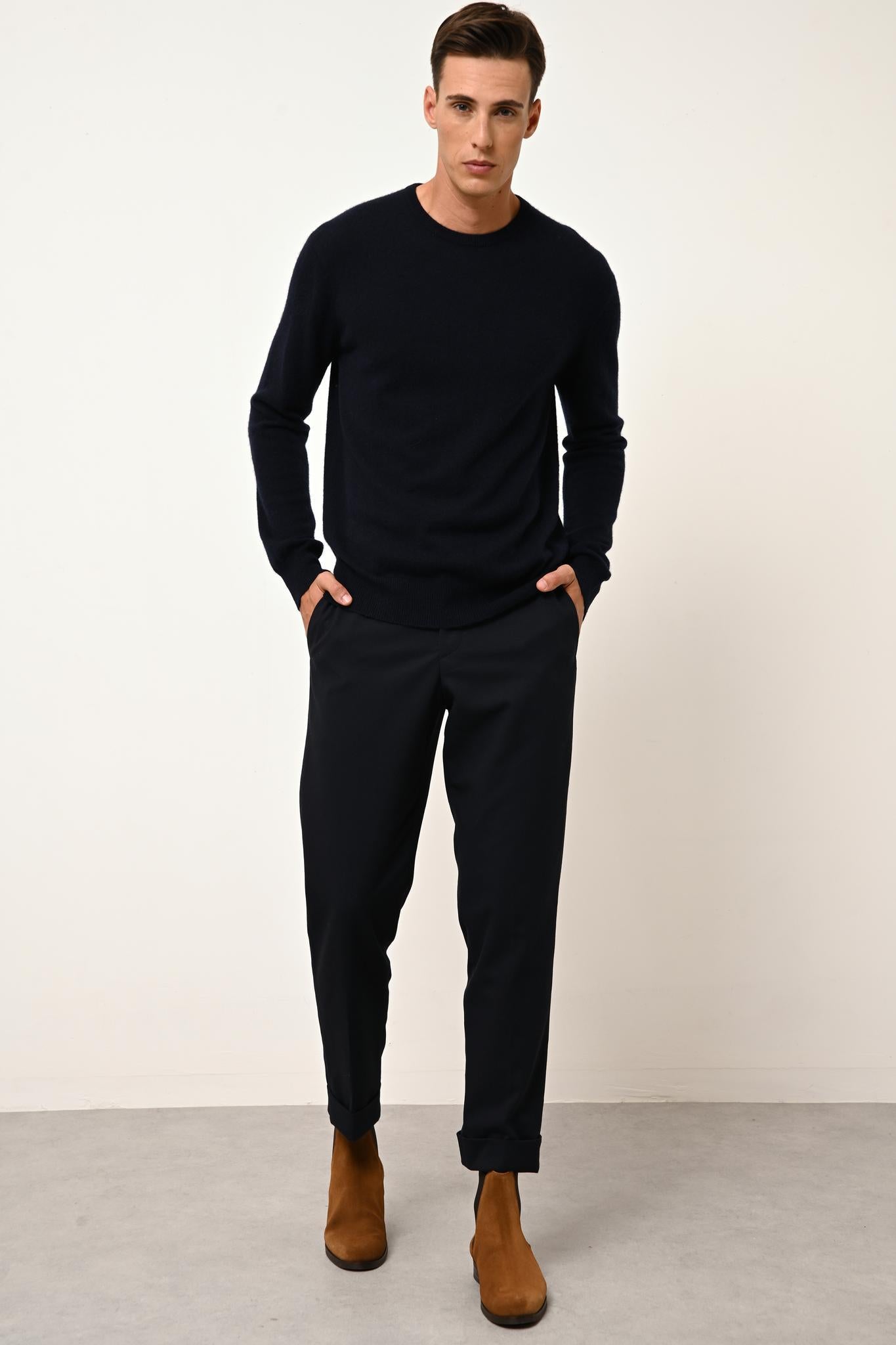 HOWARD pull col rond navy