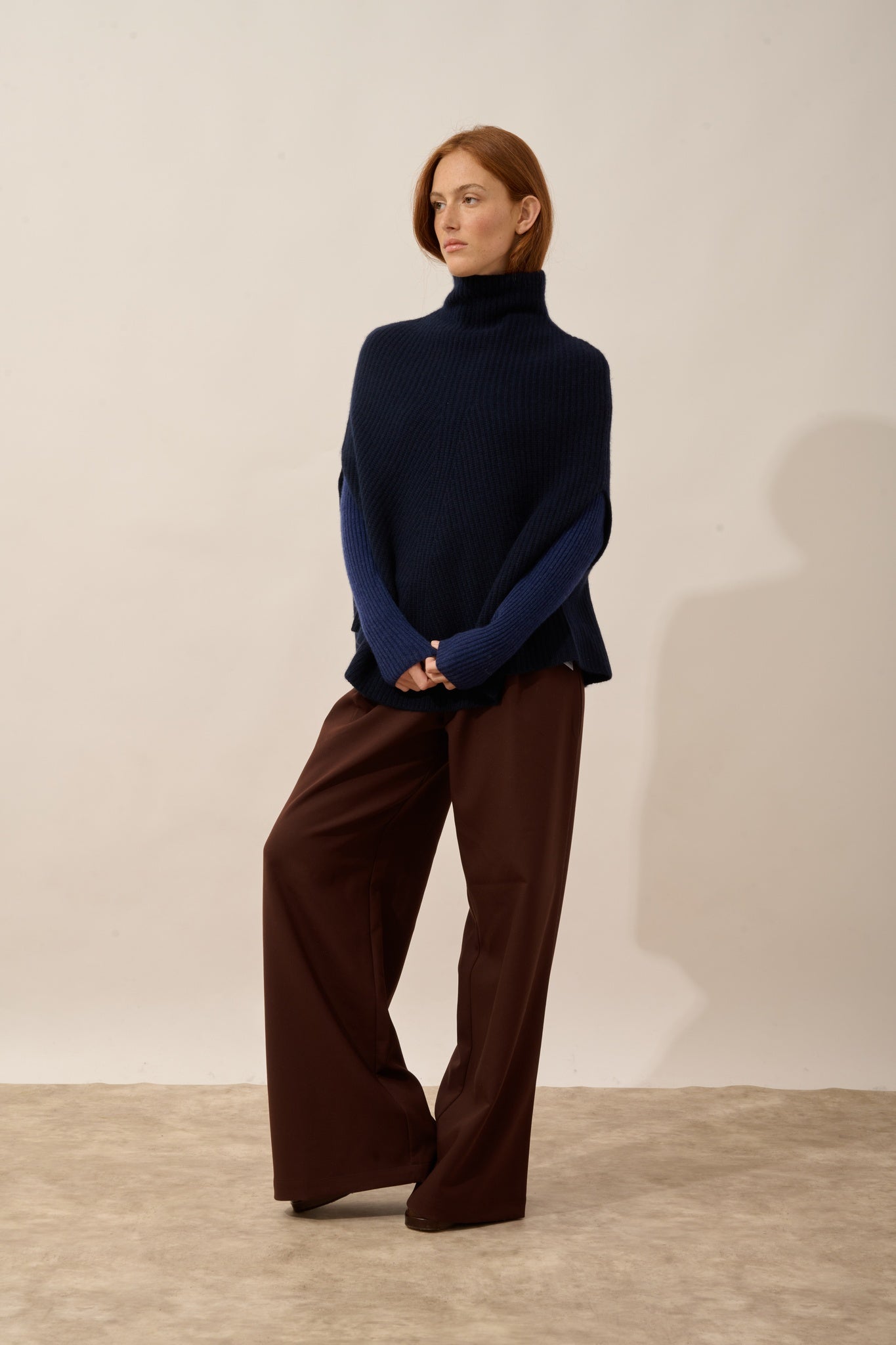 HUARAZ cape col montant 6 fils navy