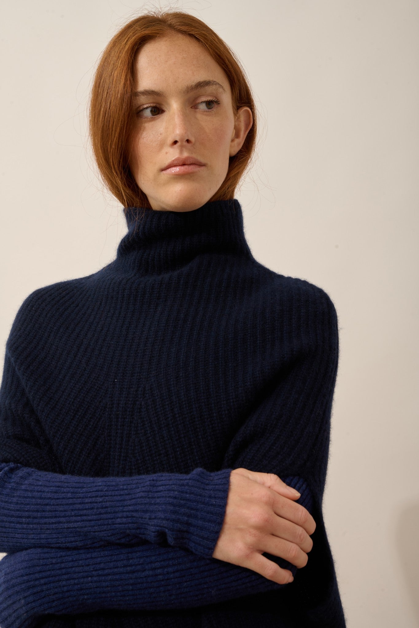 huaraz cape col montant 6 fils navy