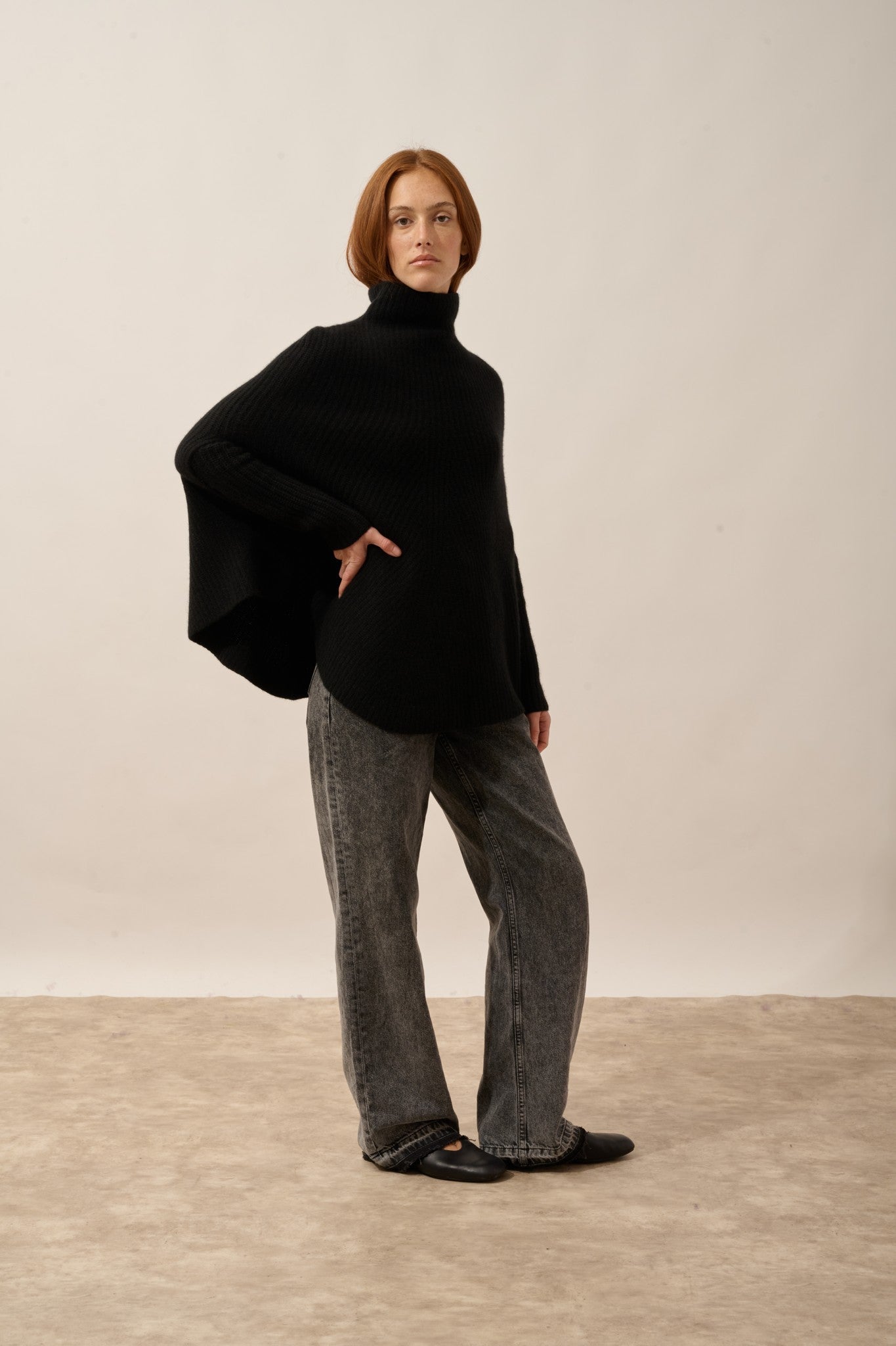 huaraz cape col montant 6 fils noir