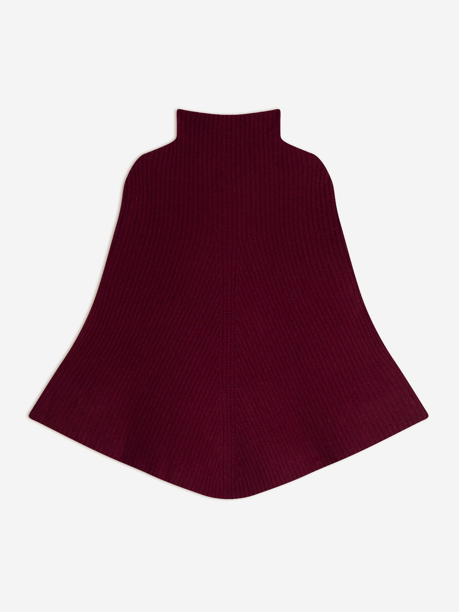 HUARAZ burgundy stand-up collar cape