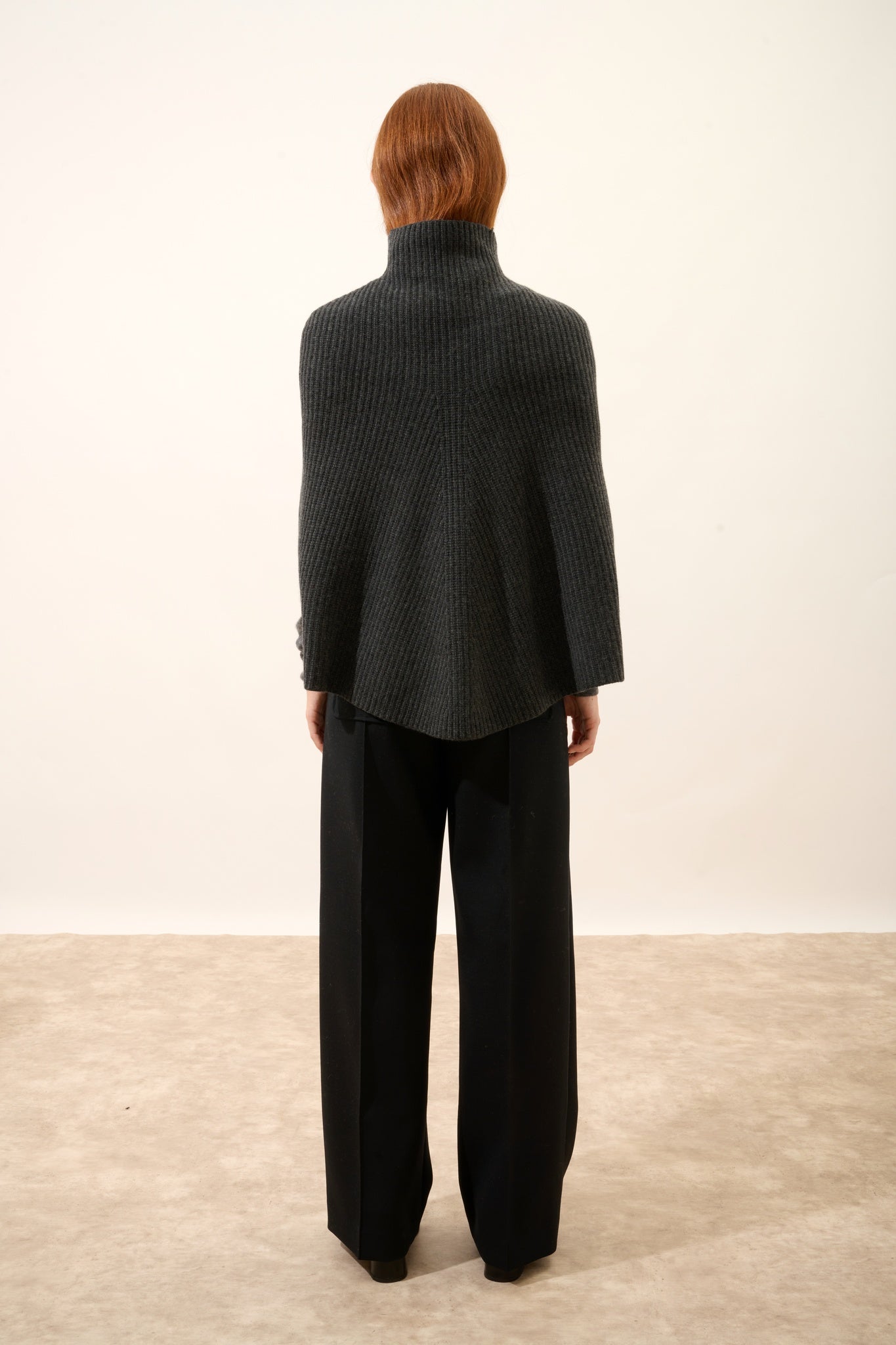 HUARAZ cape stand-up collar carbon mottled