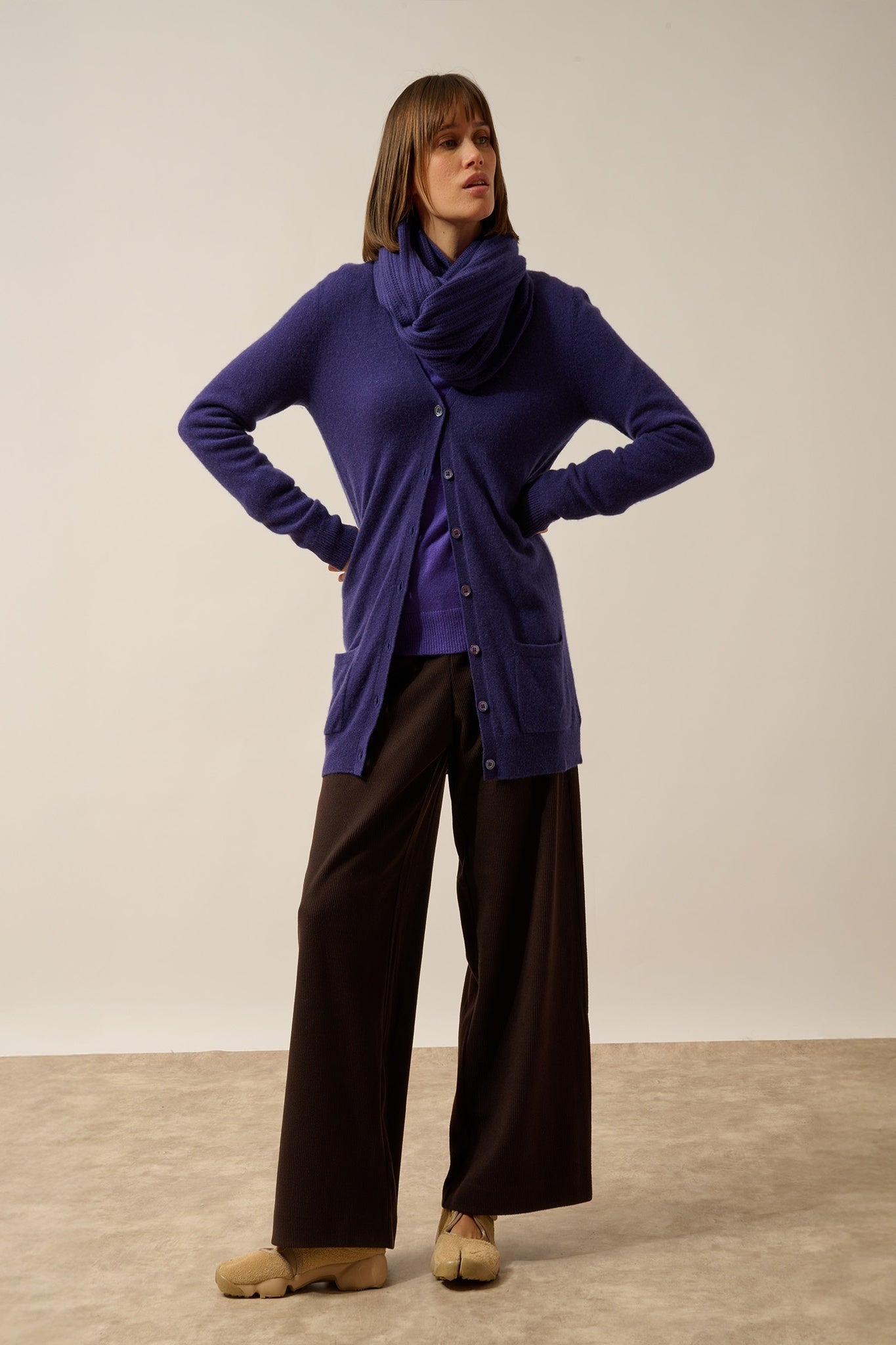 HUTTON tour de cou 4 fils purple