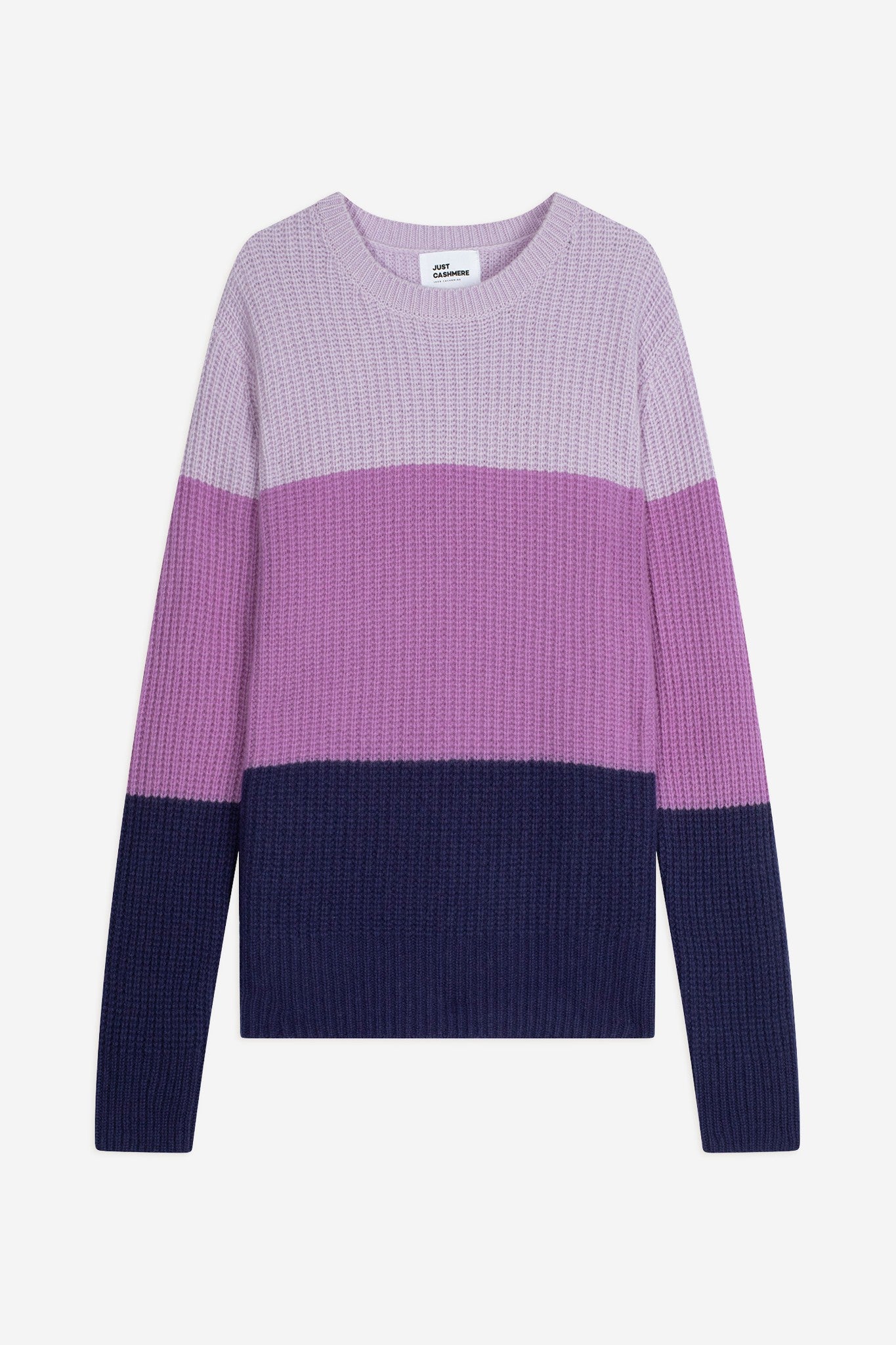 ilyana pull col rond 6 fils tri-color mauve/parme/purple