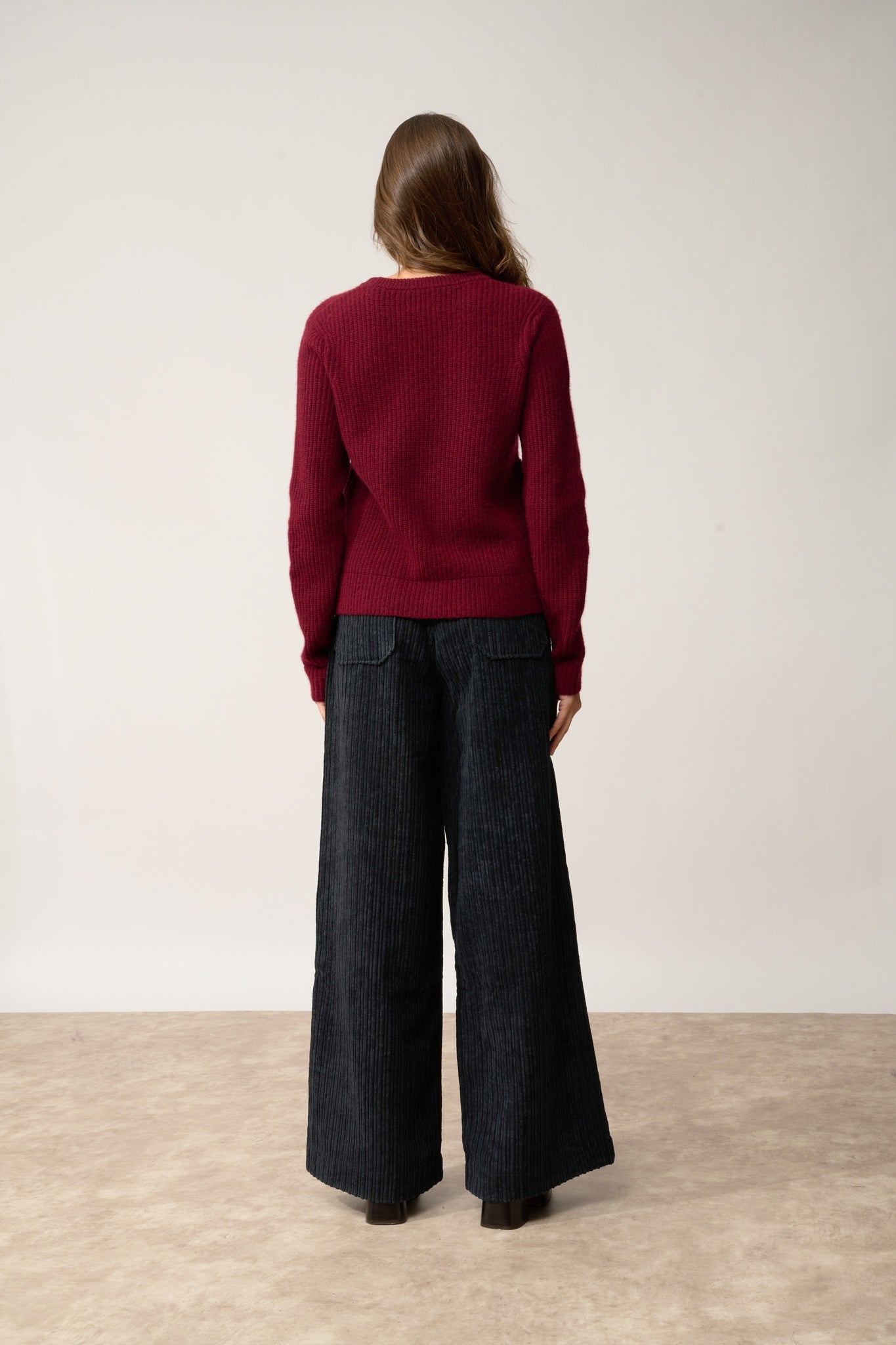 INAYA round-neck sweater cranberry chiné