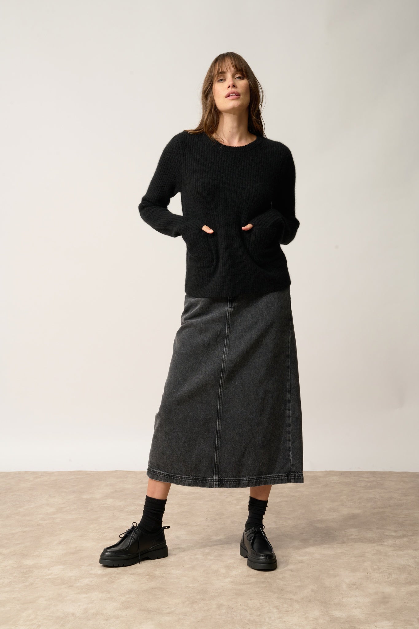 INAYA pull col rond noir