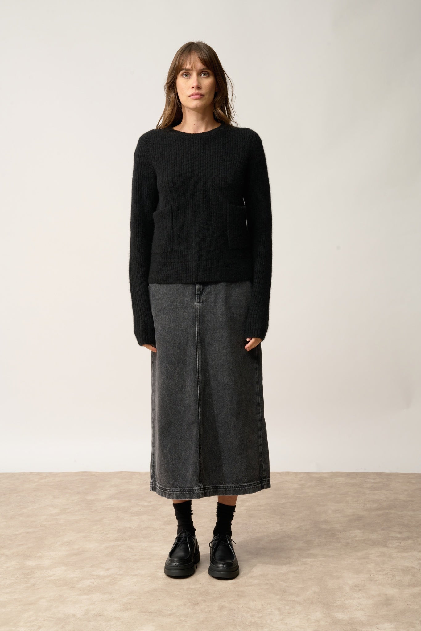 INAYA pull col rond noir