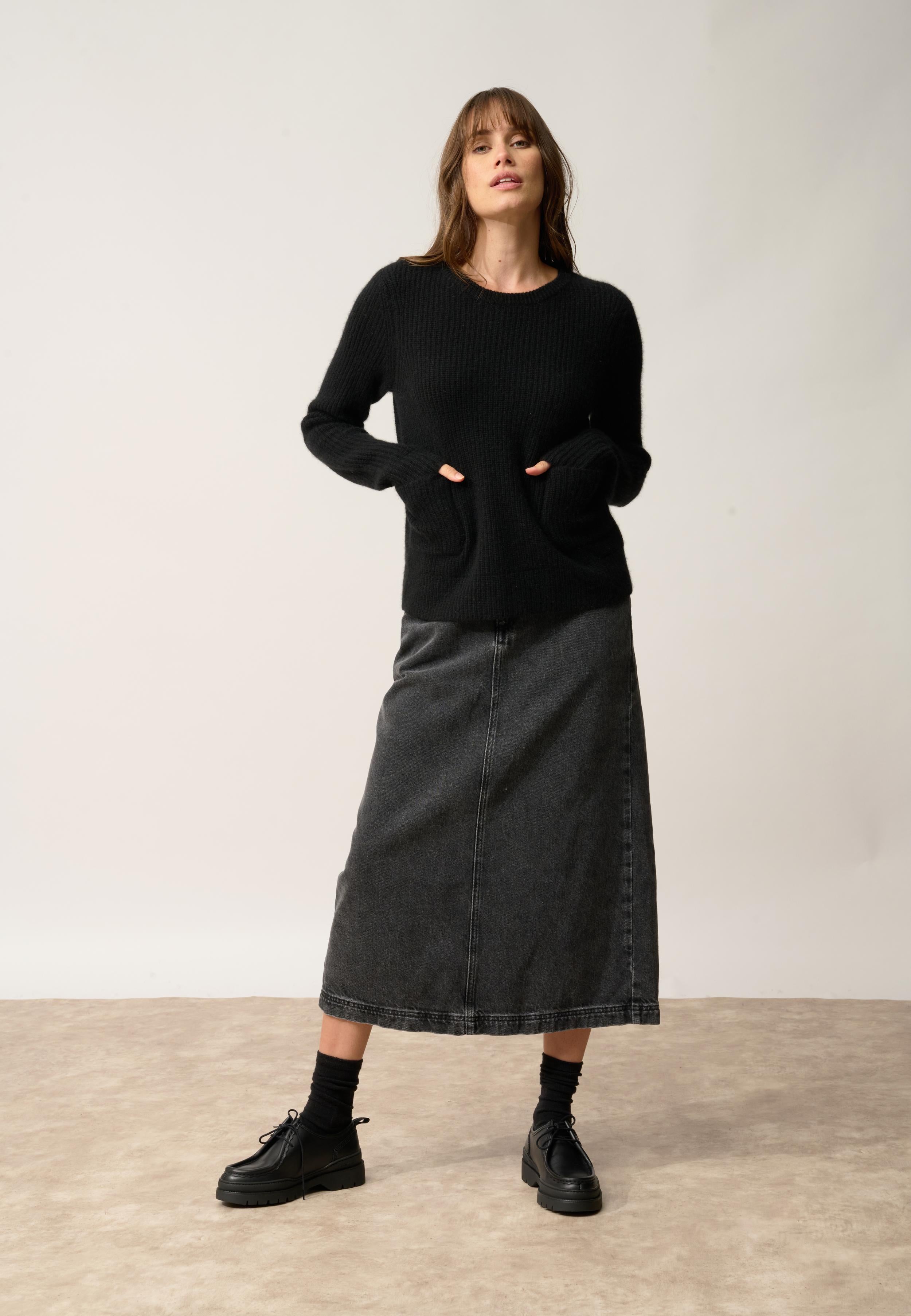 INAYA pull col rond noir