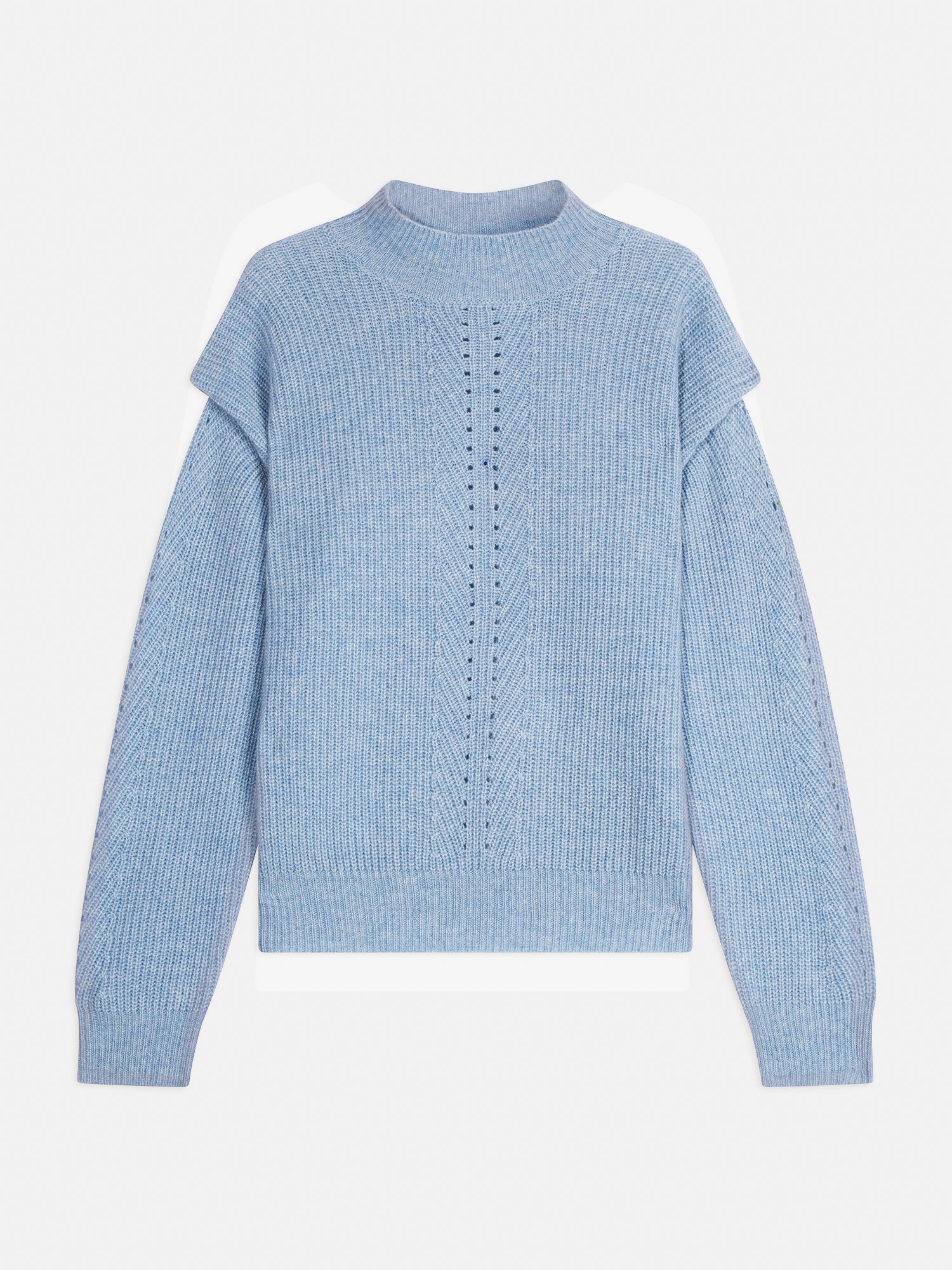 IQUITOS pull col montant bleu ciel chiné