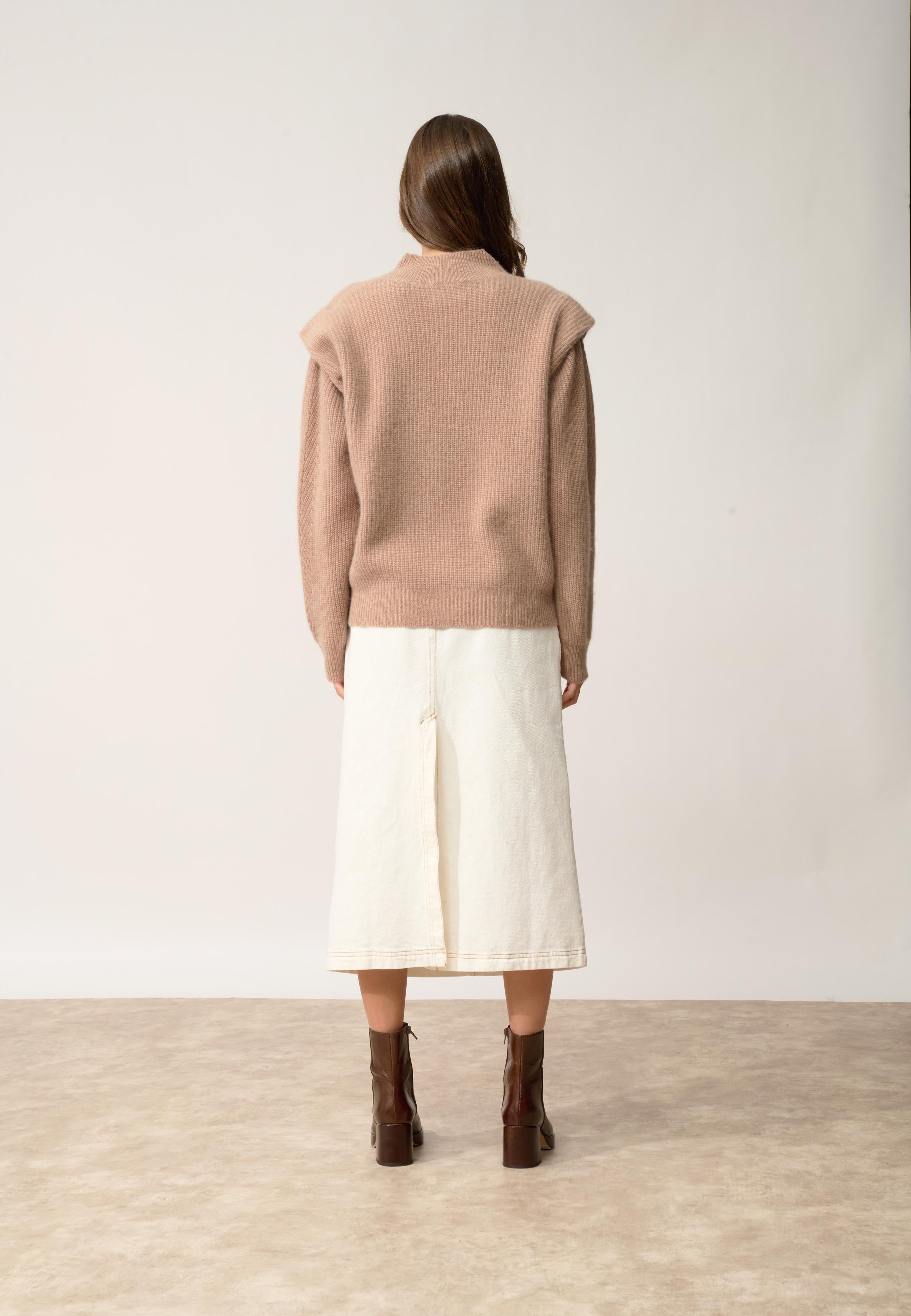 IQUITOS high neck sweater camel mottled