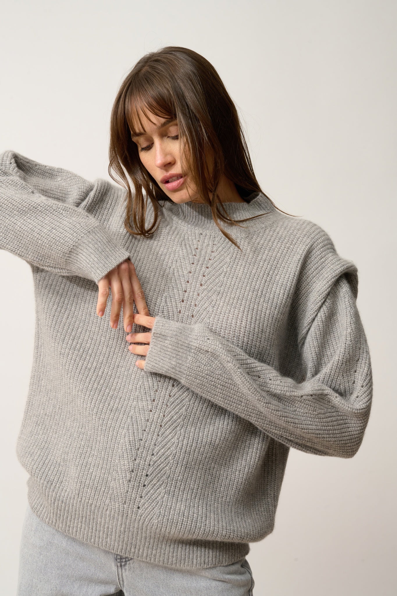 IQUITOS pull col montant nuage chiné