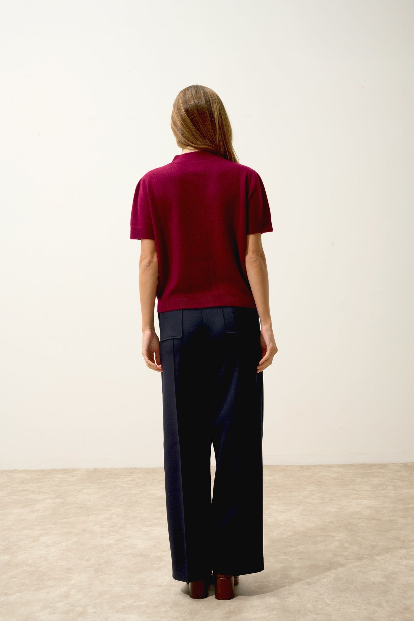 IRIS burgundy v-neck cardigan