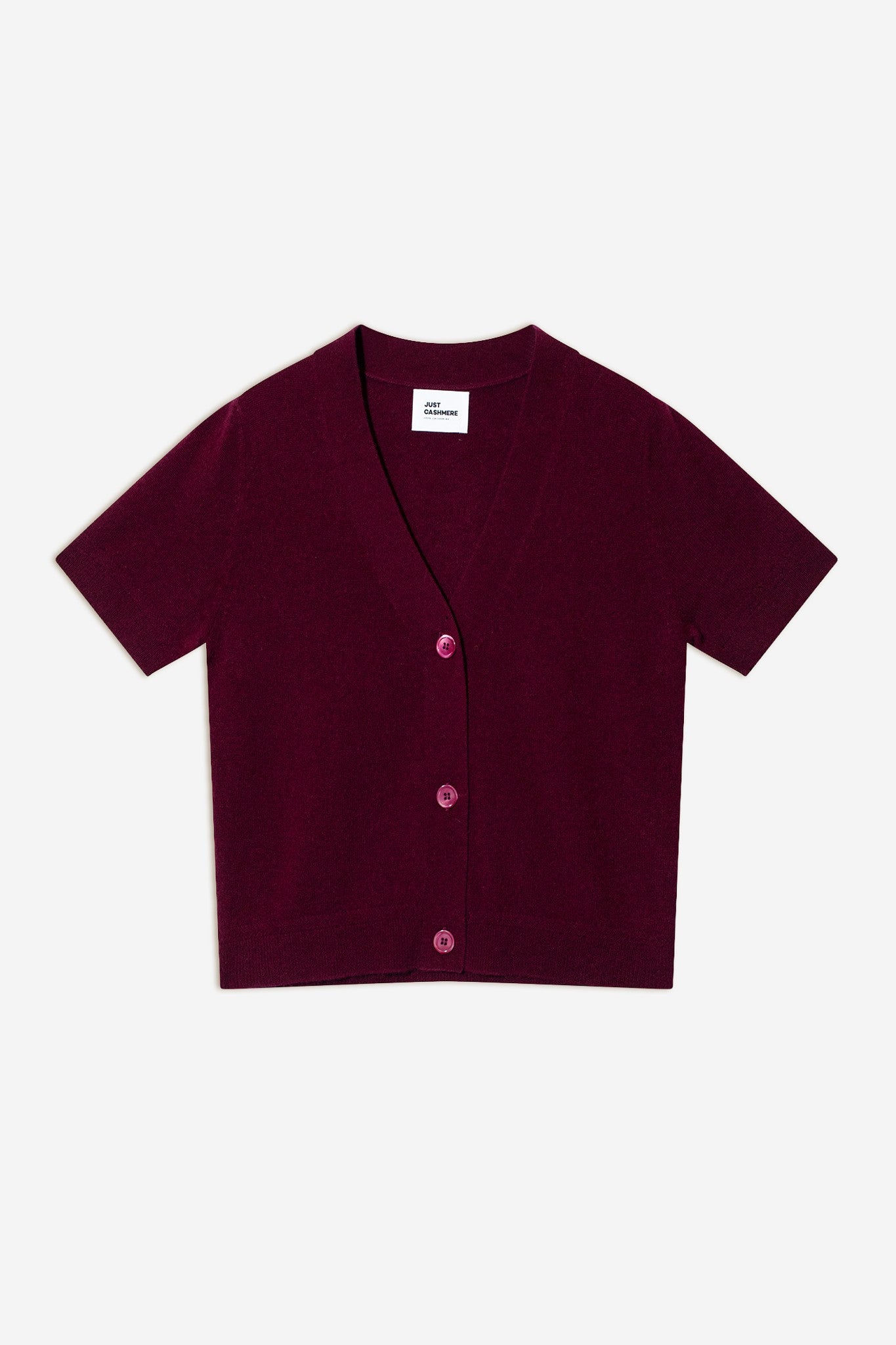 iris cardigan col v bordeaux