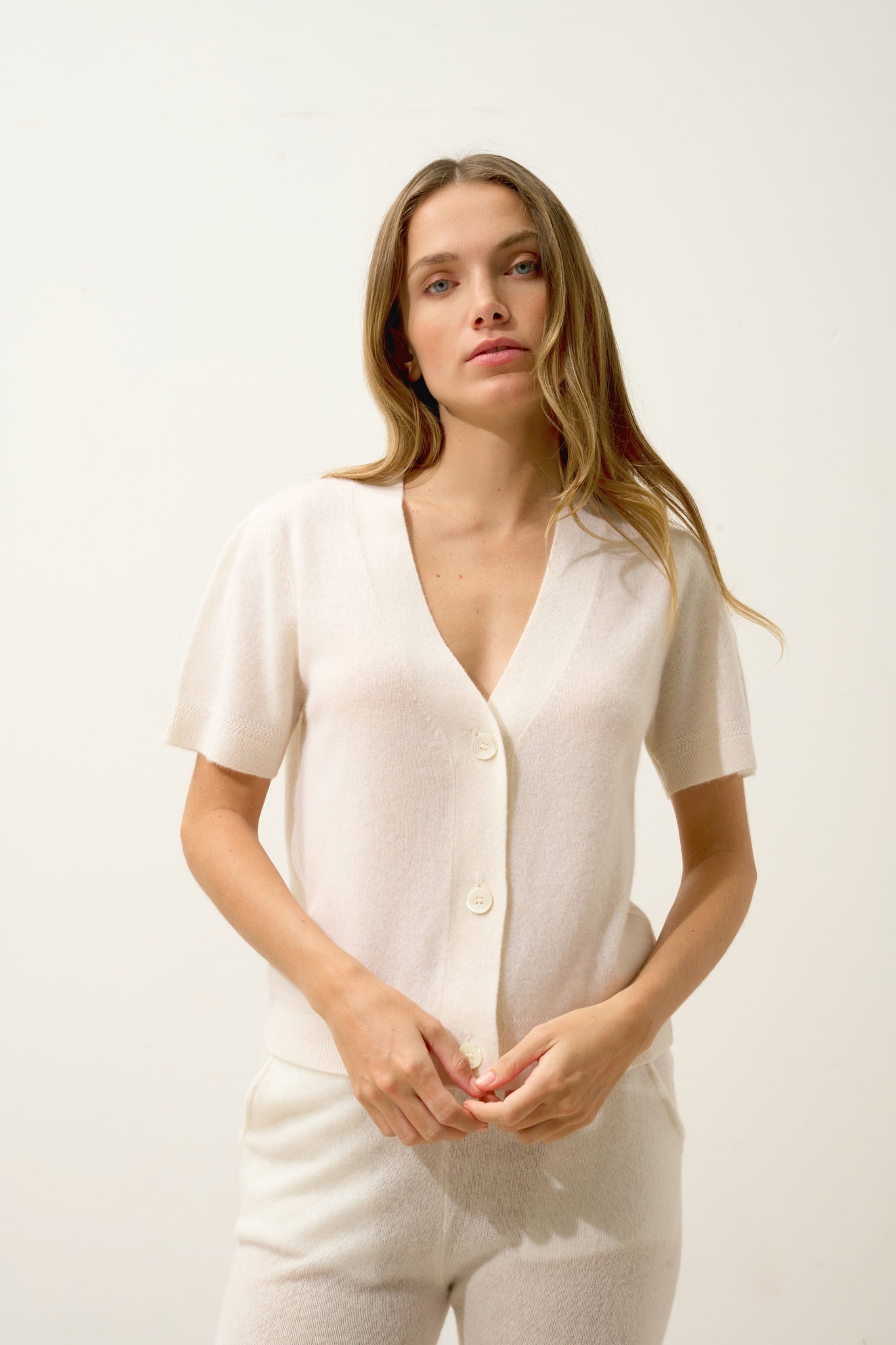 IRIS cardigan col v neige
