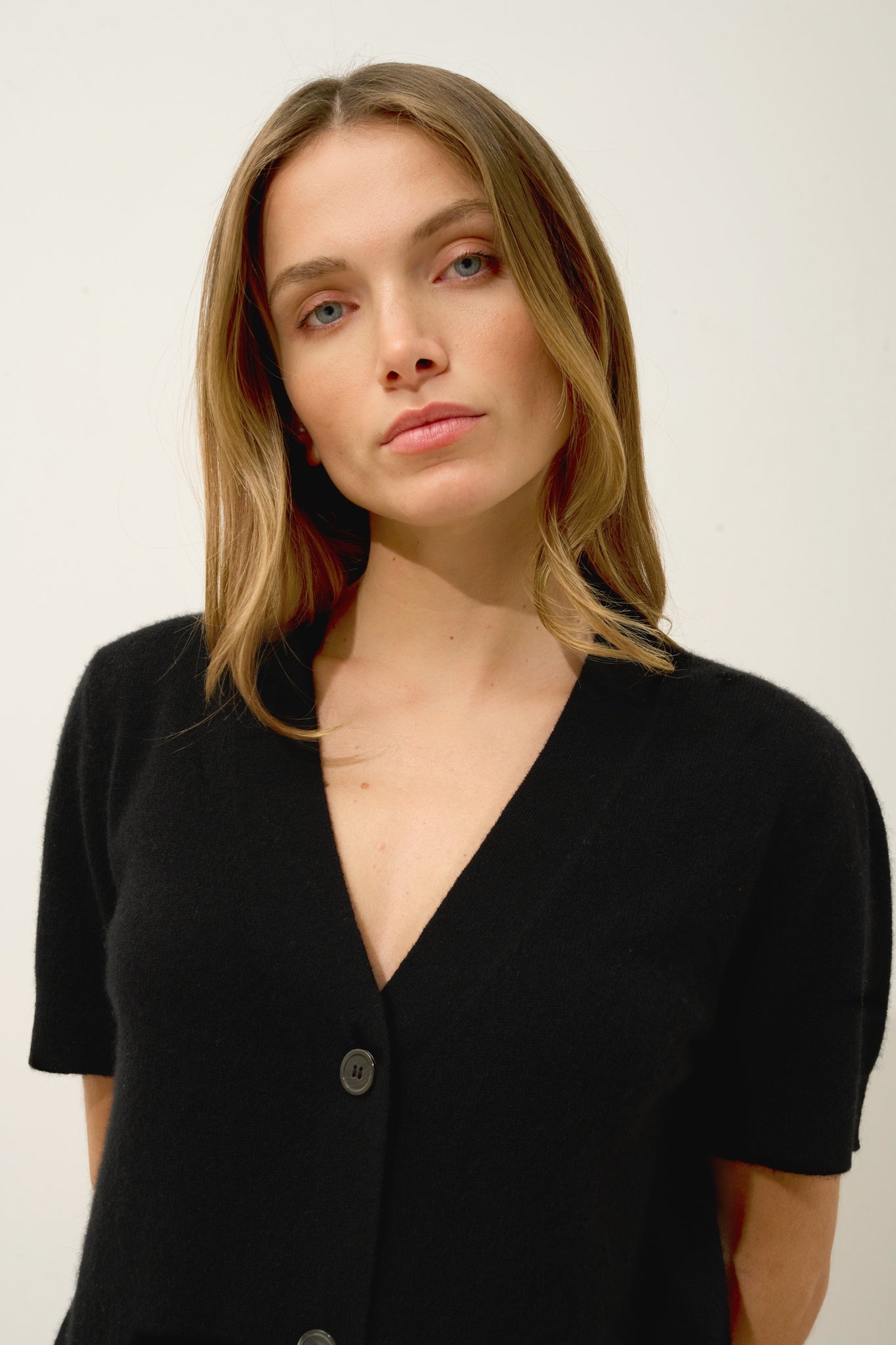 IRIS black v-neck cardigan