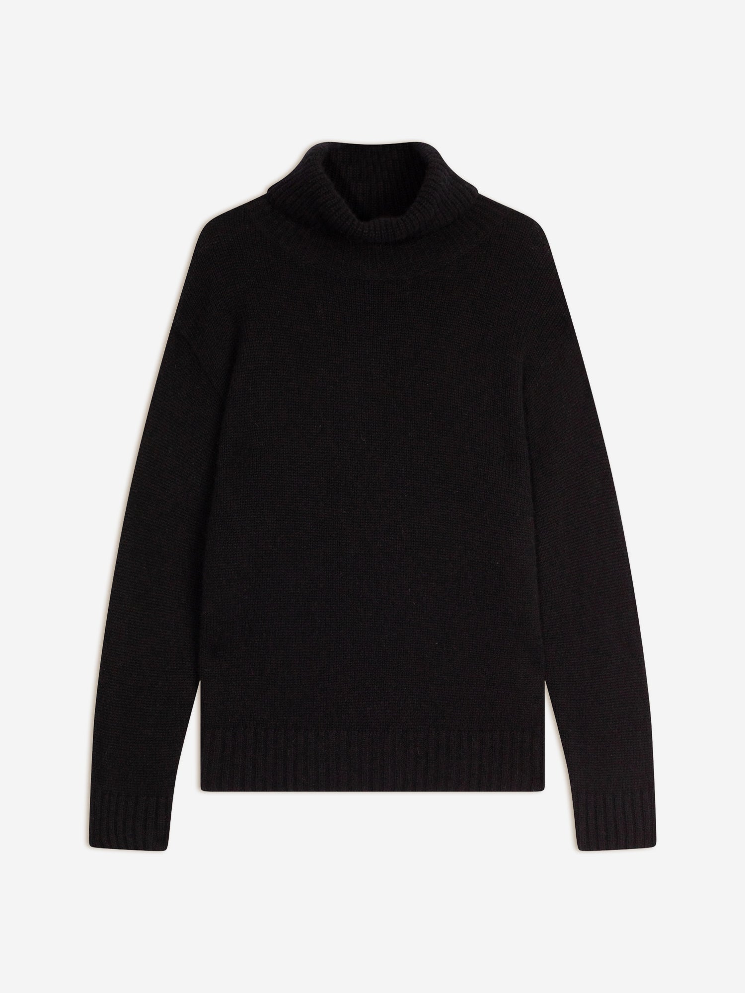 ISERIA pull col roulé 4 fils noir